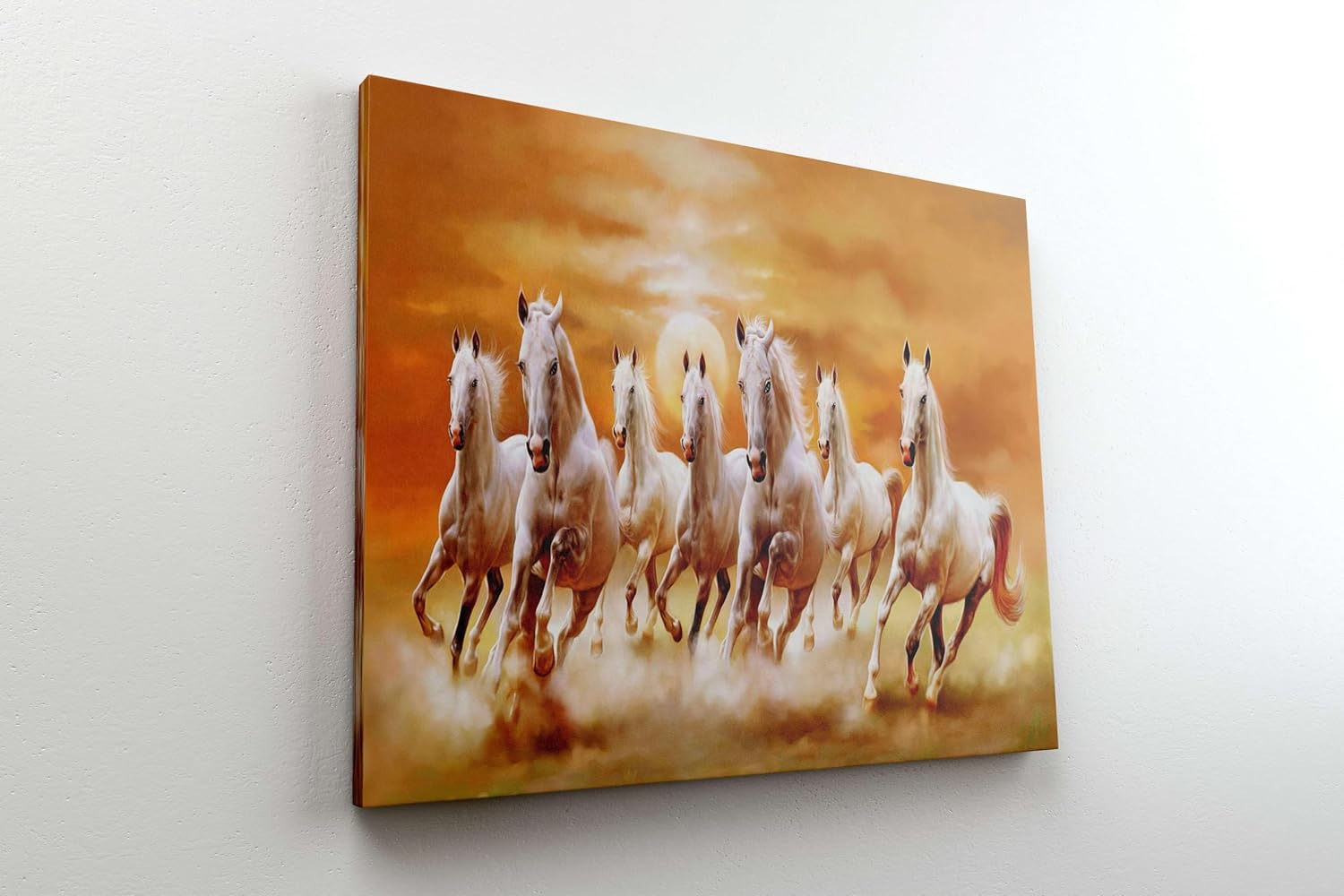 Seven Horse Painting For Wall Decoration With Frame Canvas Painting For Living Room