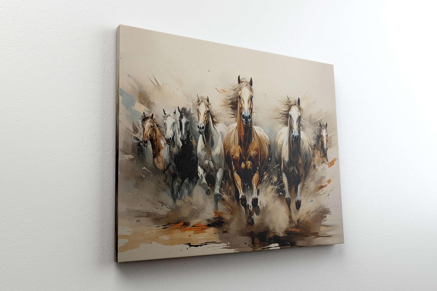 Seven Horse Painting For Wall Decoration With Frame Canvas Painting For Living Room