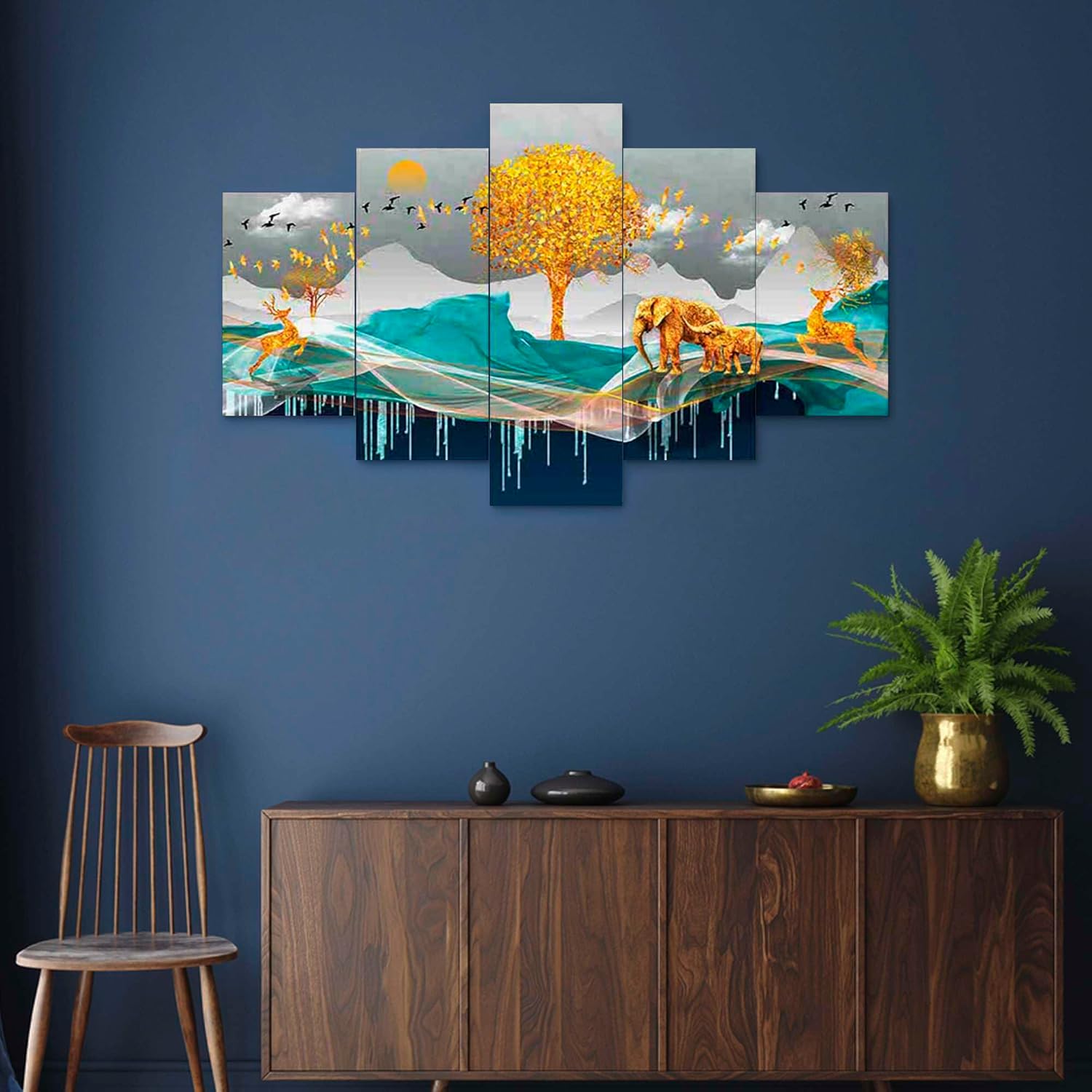 MDF Framed 3D Wall Painting Set of Five...