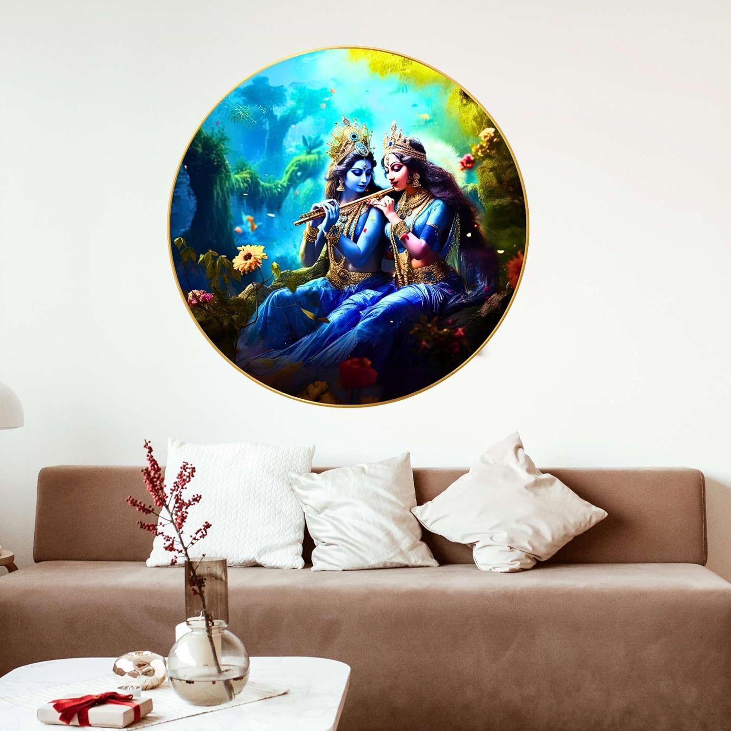 Radha Krishna Wall Painting for Wall Dec...