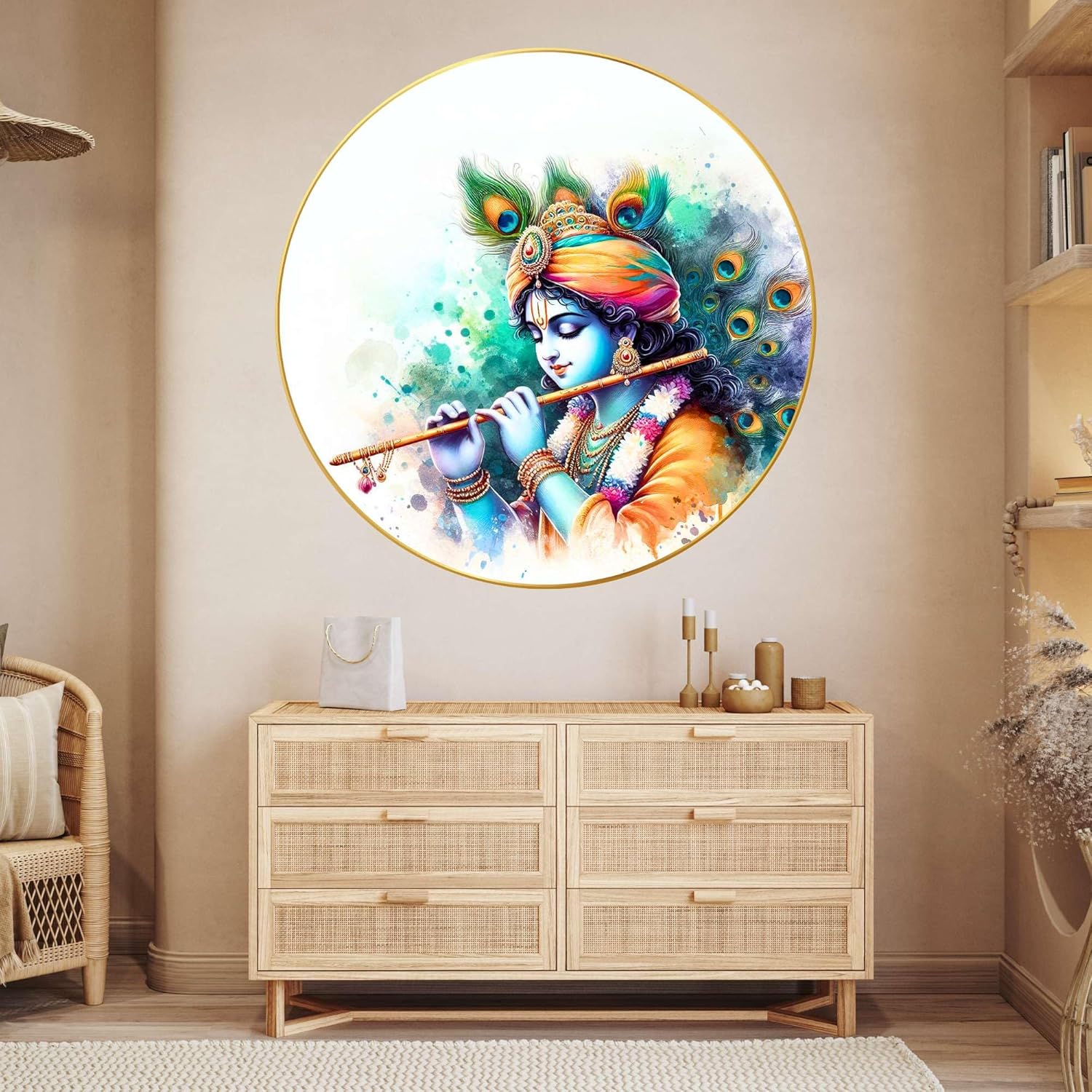 Radha Krishna Wall Painting for Wall Dec...
