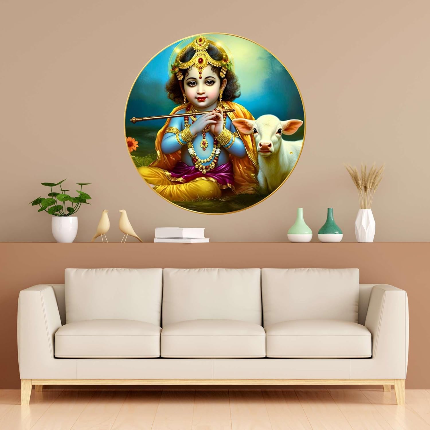 Radha Krishna Wall Painting for Wall Dec...