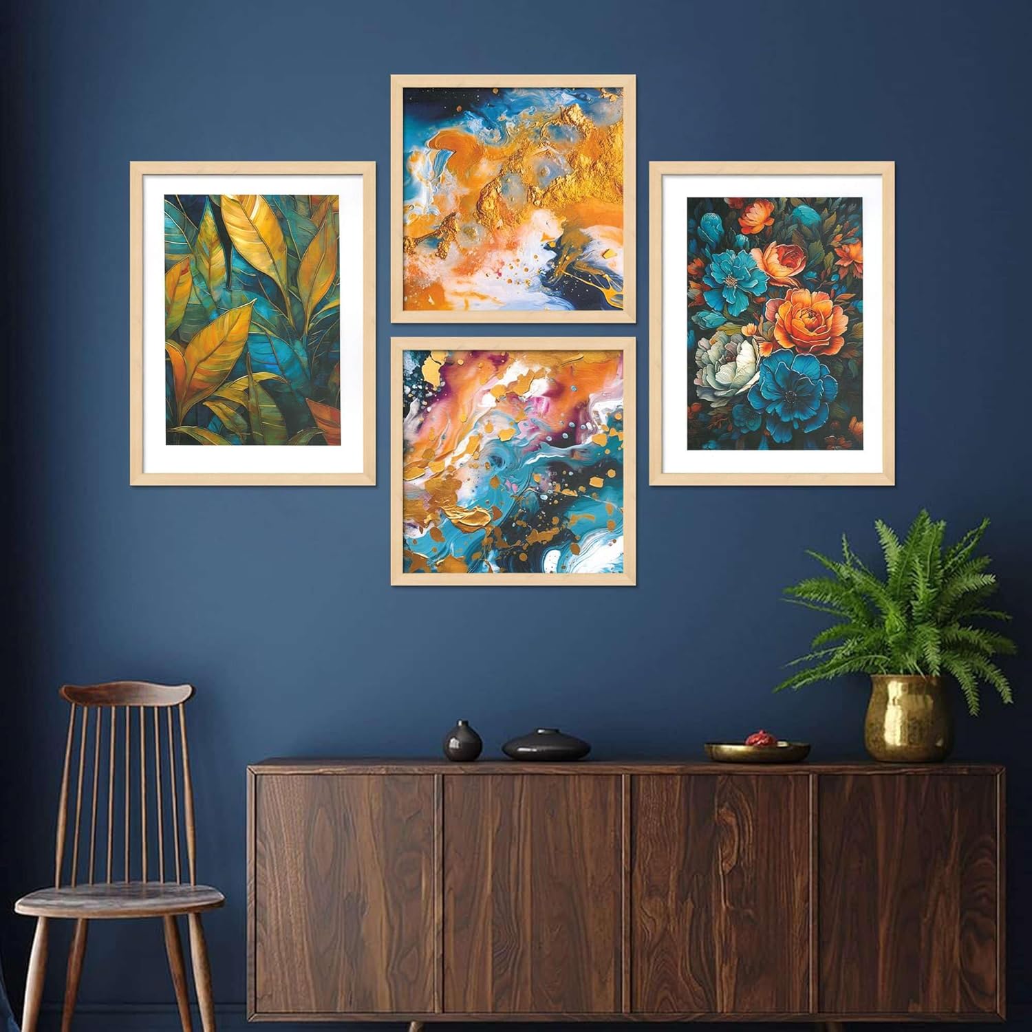 Framed Painting Set of Four for Wall Pai...