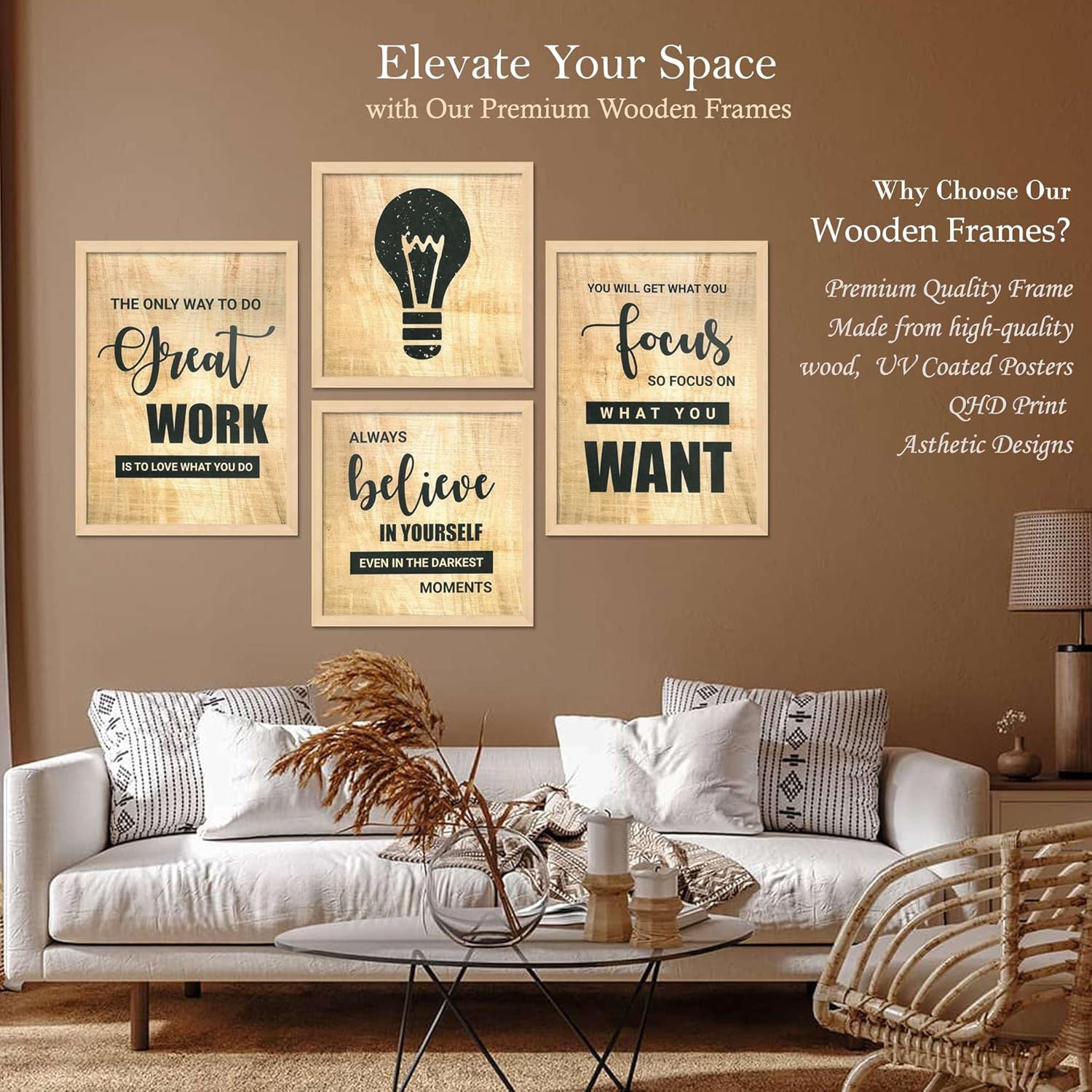 Framed Painting Set of Four for Wall Painting Decoration