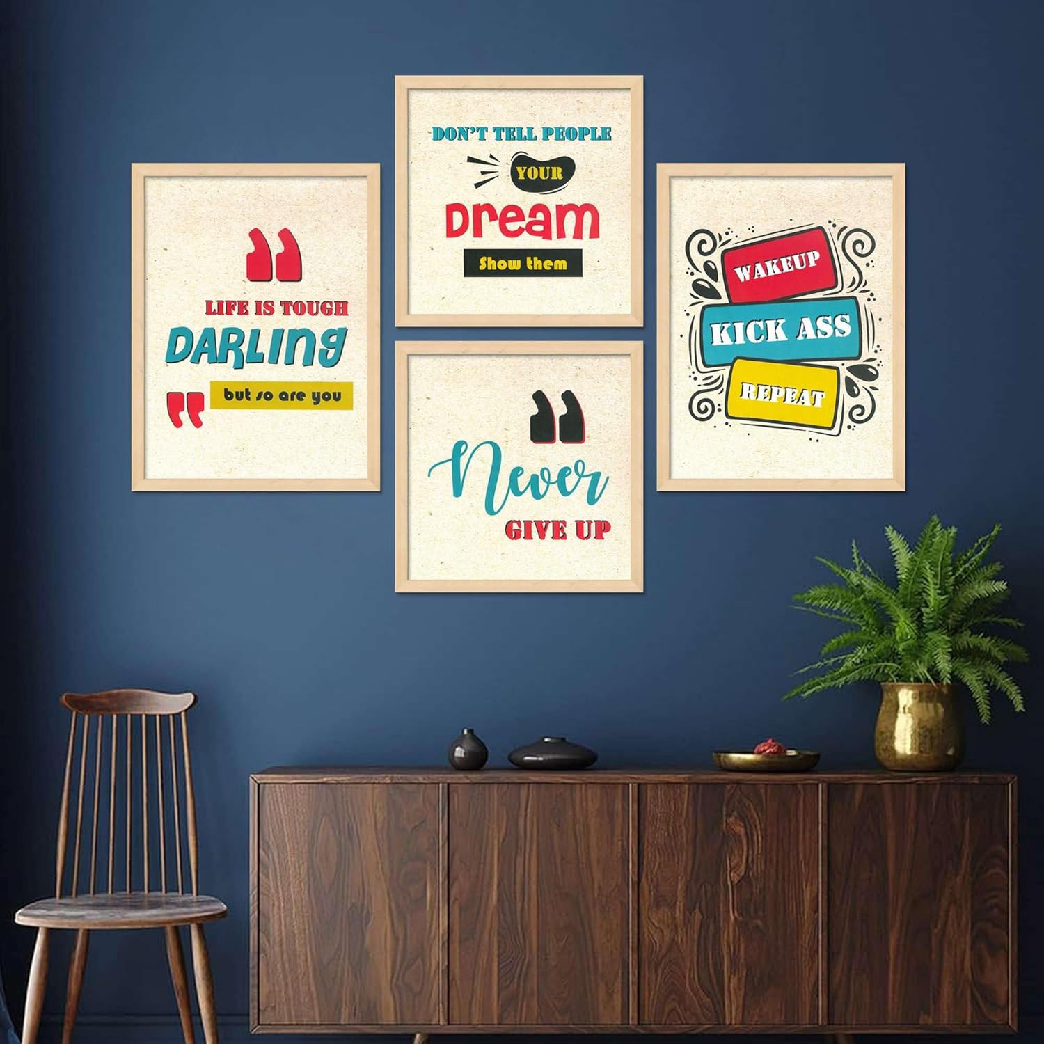 Framed Painting Set of Four for Wall Pai...