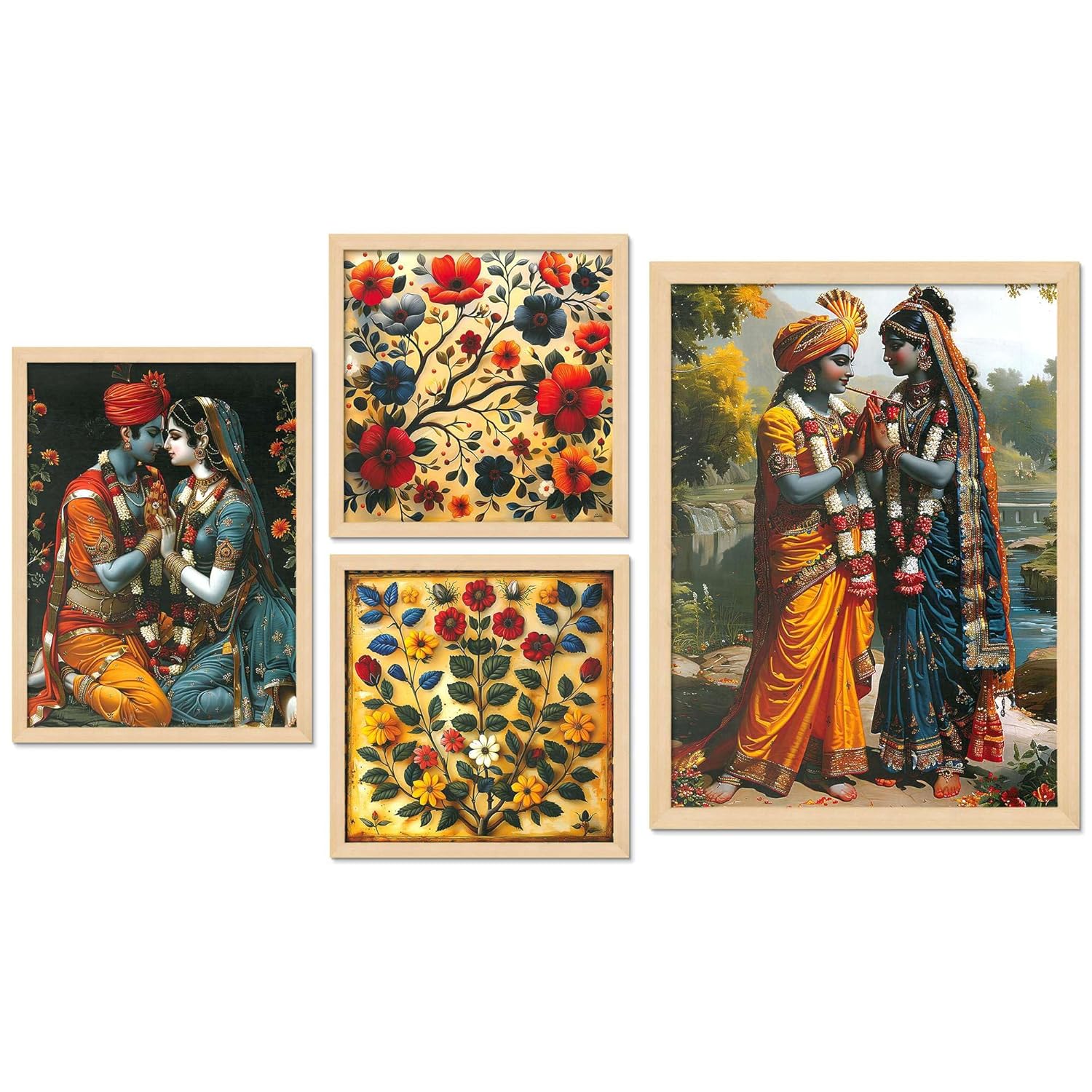 Framed Painting Set of Four for Wall Painting Decoration