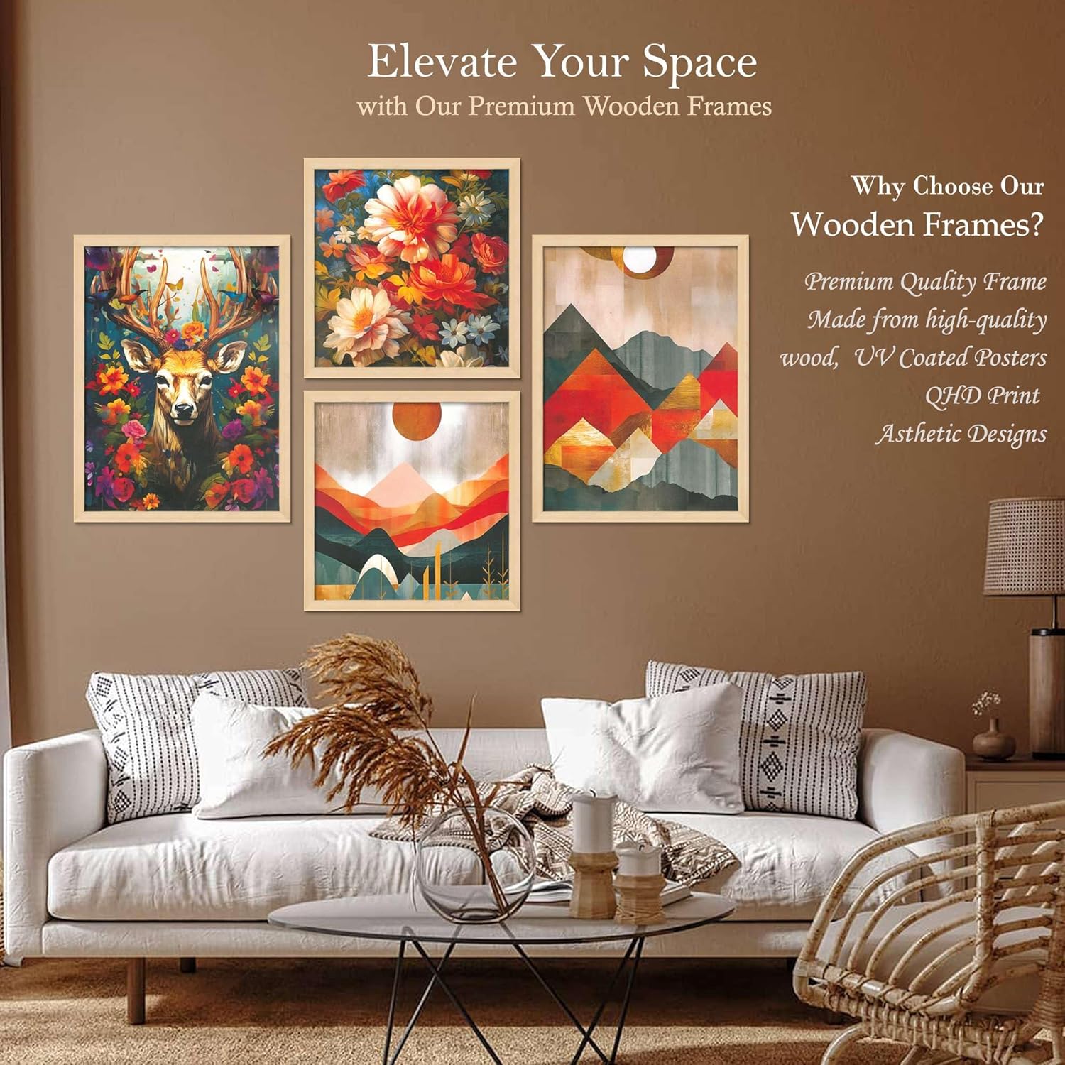 Framed Painting Set of Four for Wall Painting Decoration