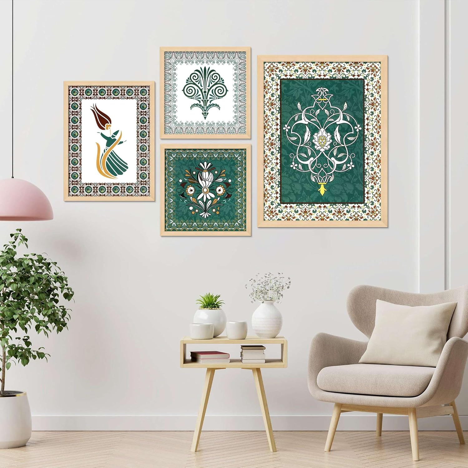 Framed Painting Set of Four for Wall Painting Decoration