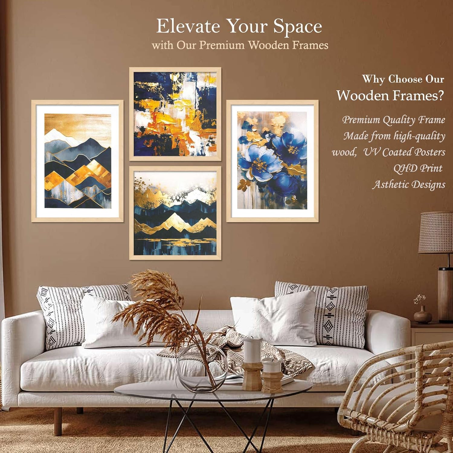 Framed Painting Set of Four for Wall Painting Decoration