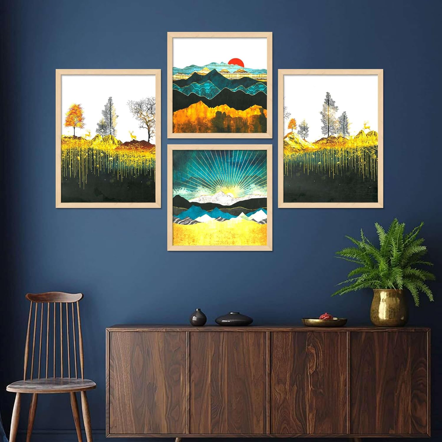 Framed Painting Set of Four for Wall Pai...