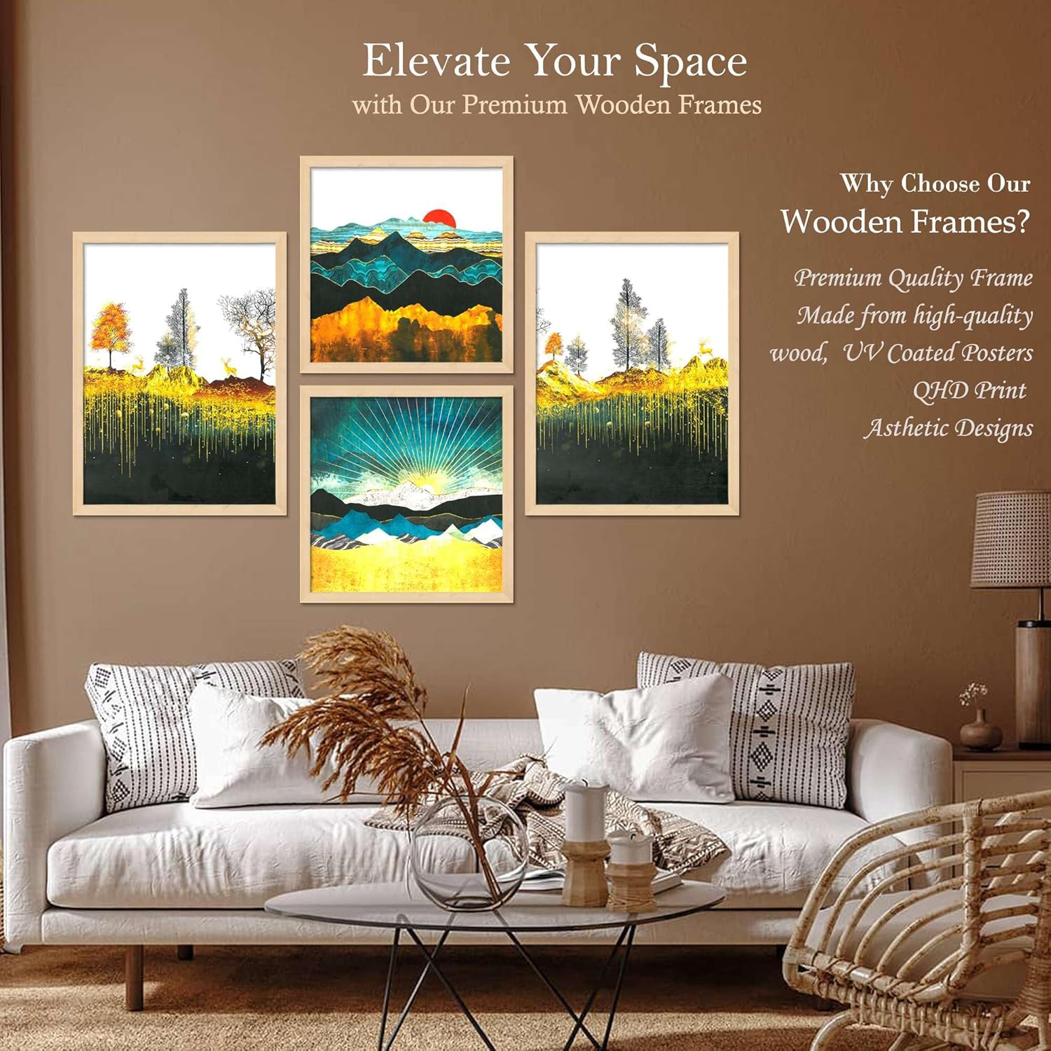 Framed Painting Set of Four for Wall Painting Decoration