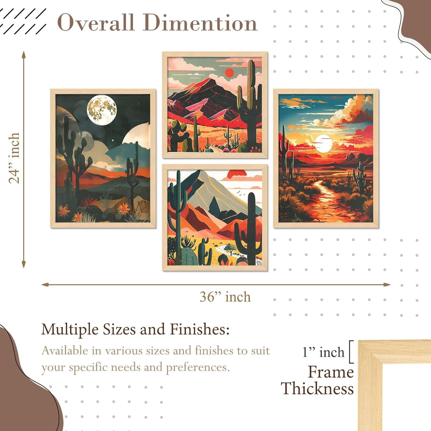 Framed Painting Set of Four for Wall Painting Decoration