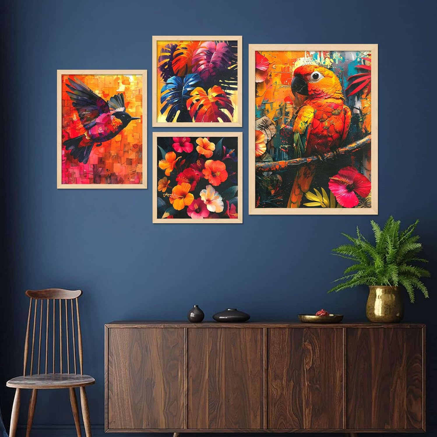 Framed Painting Set of Four for Wall Pai...