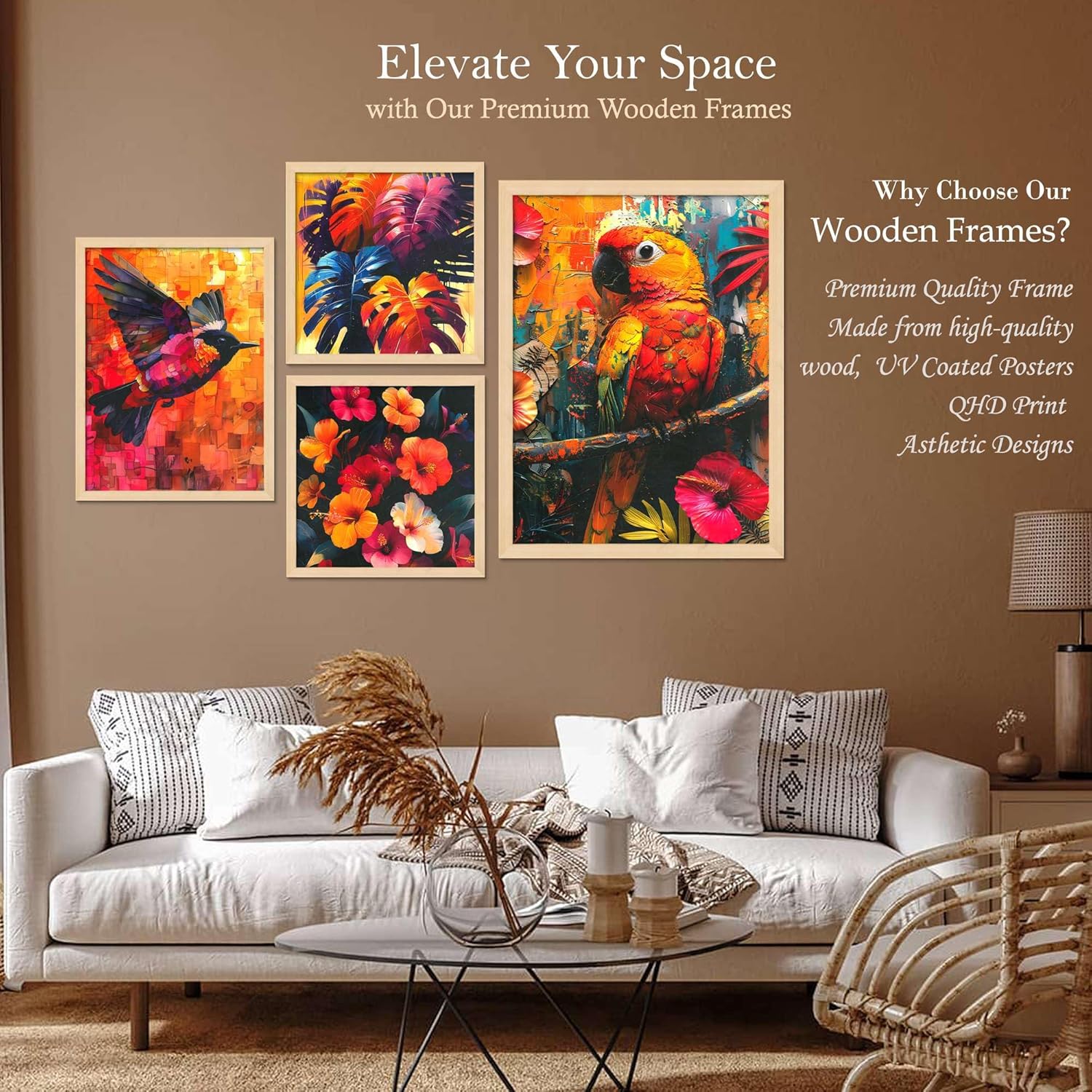 Framed Painting Set of Four for Wall Painting Decoration