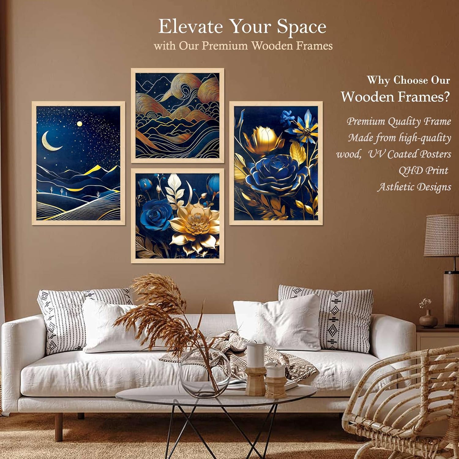 Framed Painting Set of Four for Wall Painting Decoration