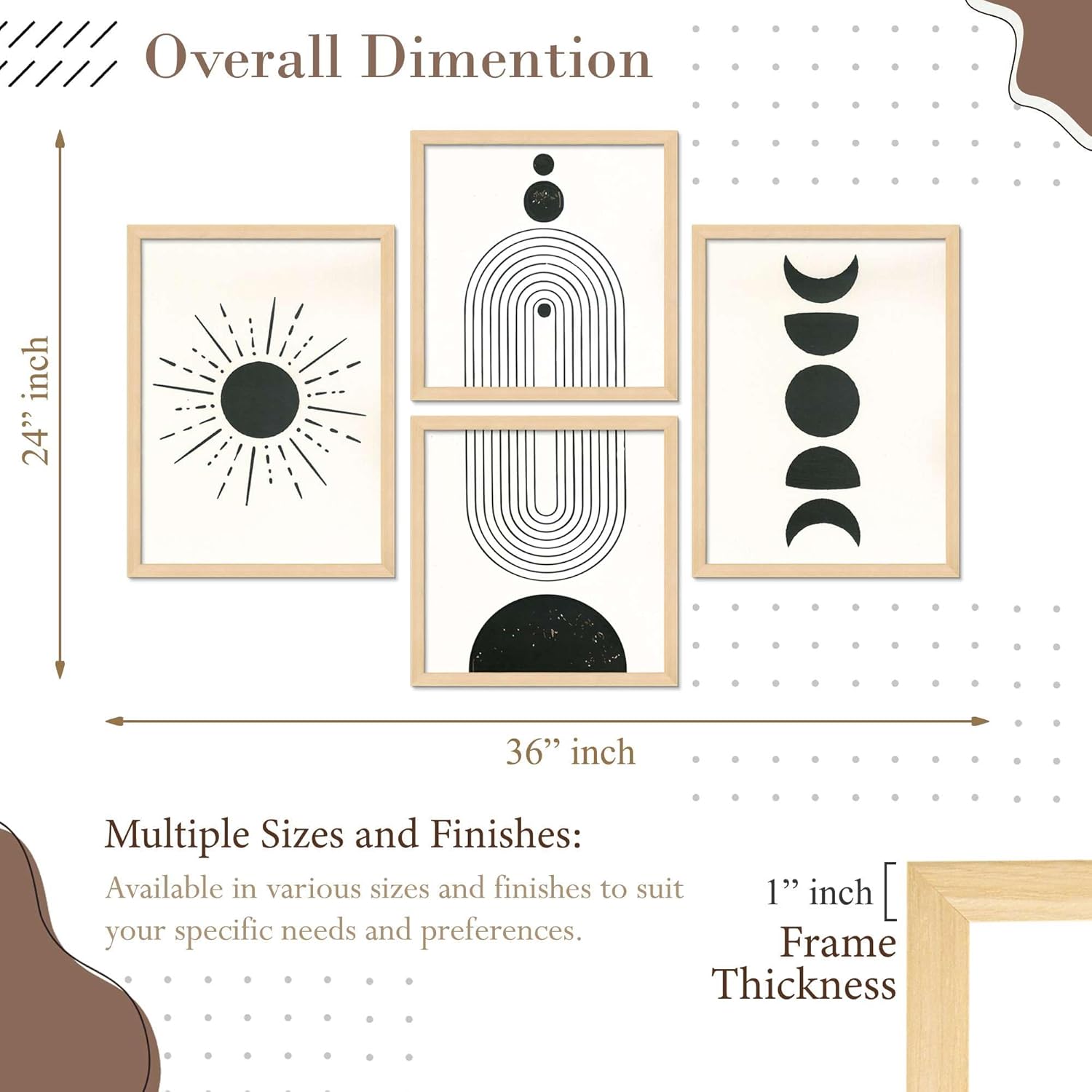 Framed Painting Set of Four for Wall Painting Decoration