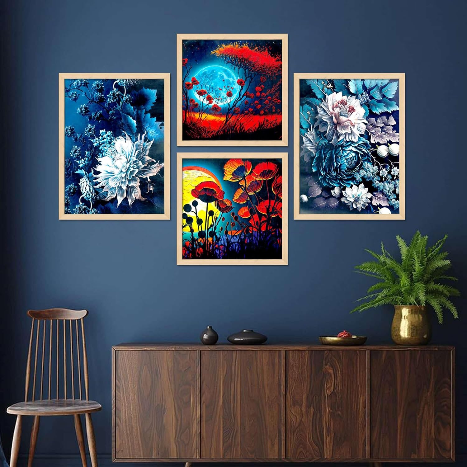 Framed Painting Set of Four for Wall Pai...