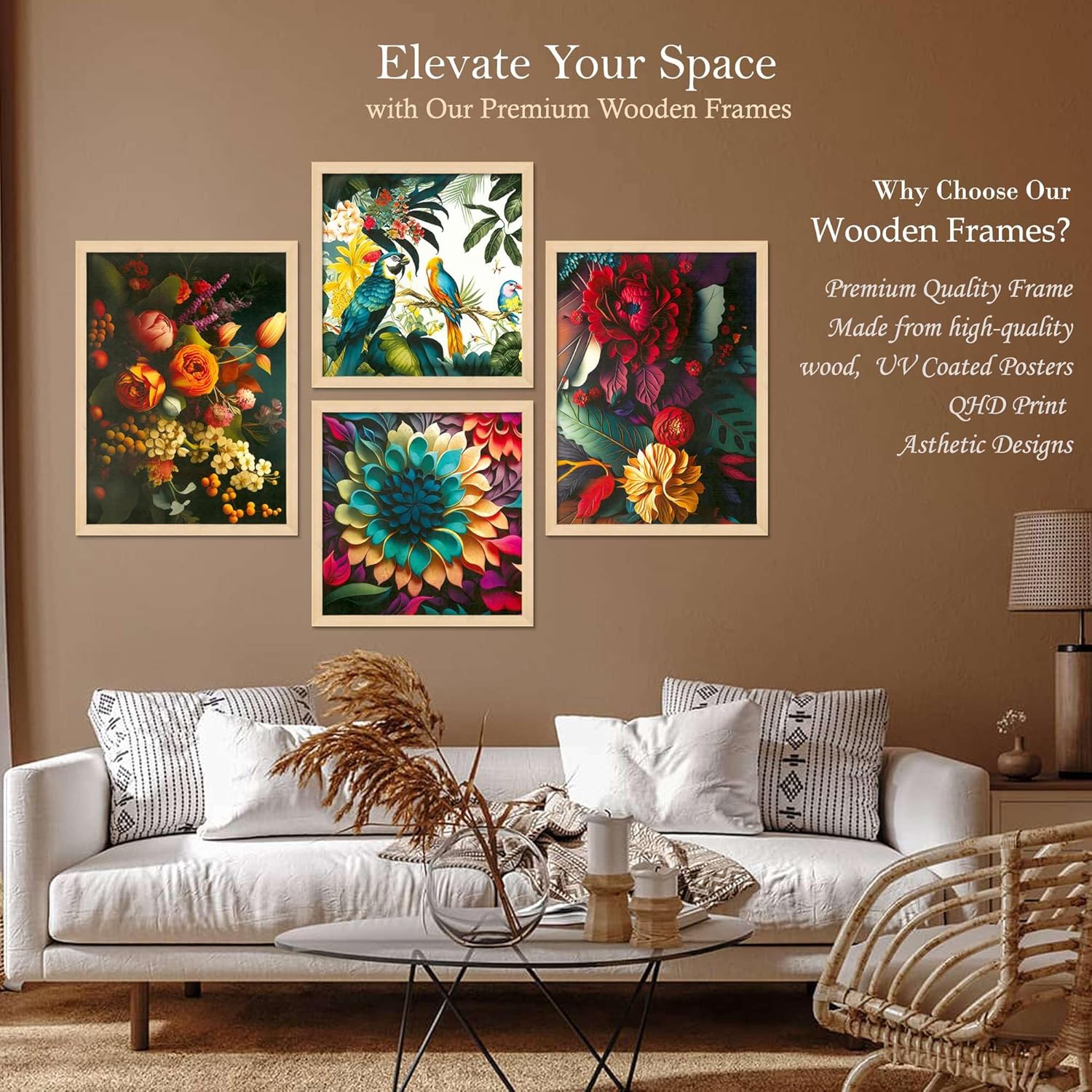 Framed Painting Set of Four for Wall Painting Decoration