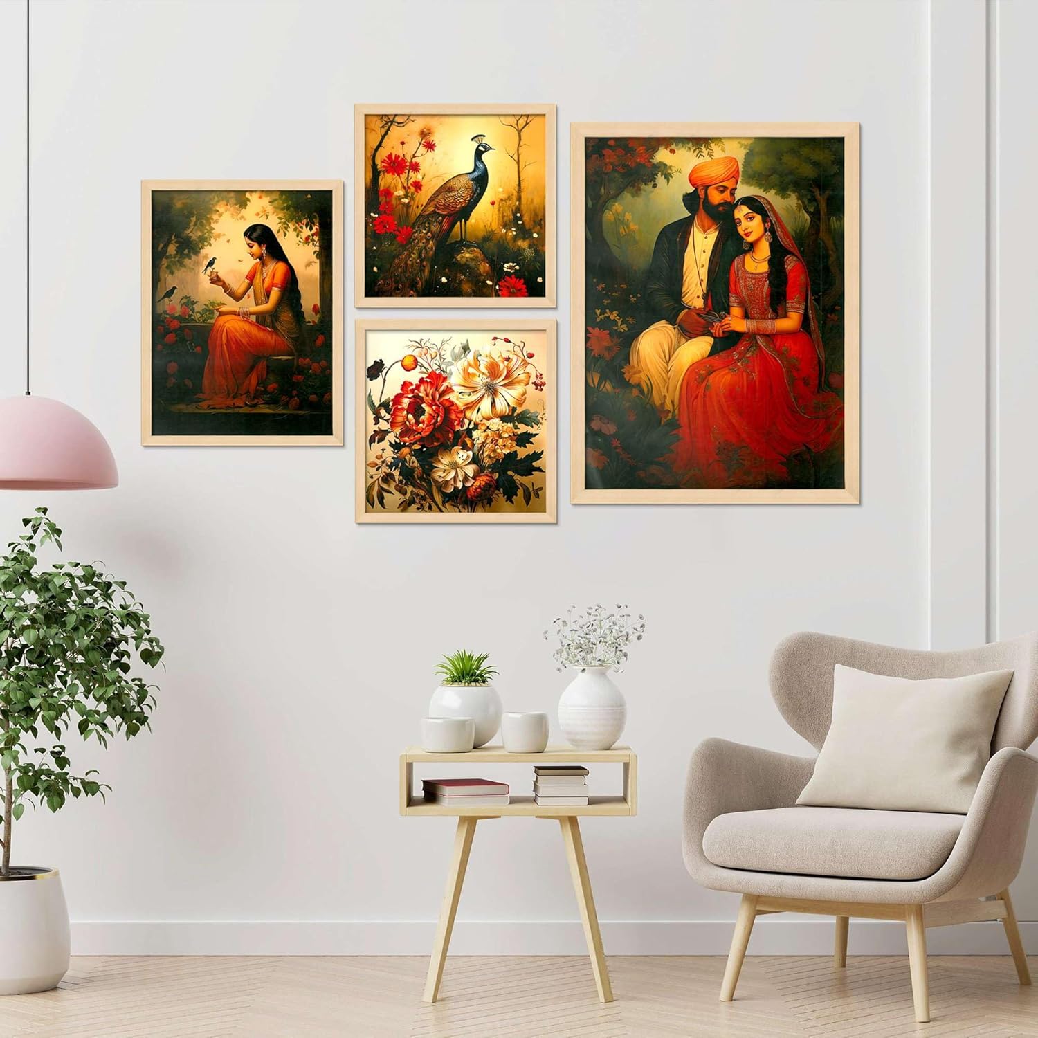 Framed Painting Set of Four for Wall Painting Decoration