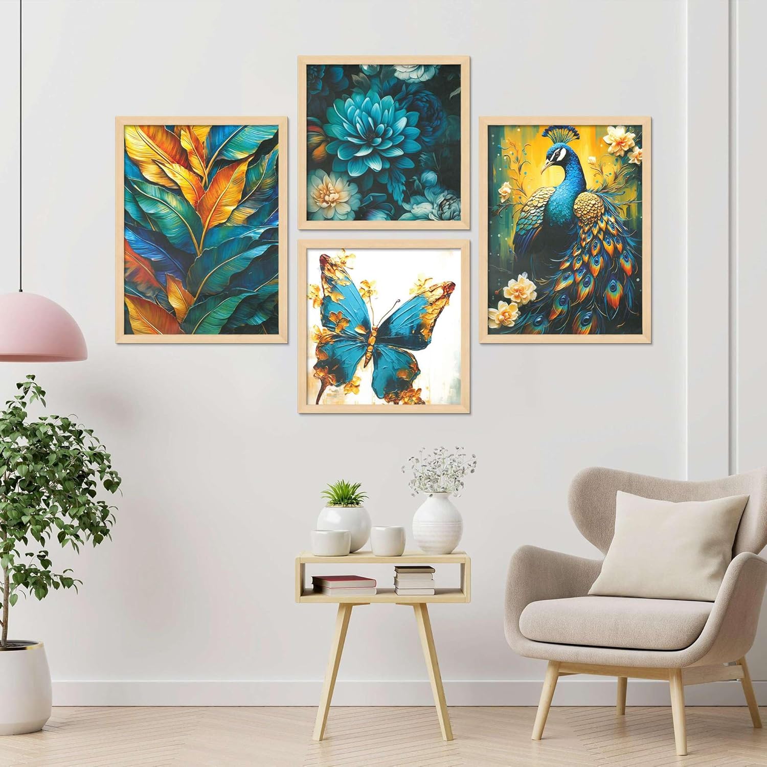 Framed Painting Set of Four for Wall Painting Decoration