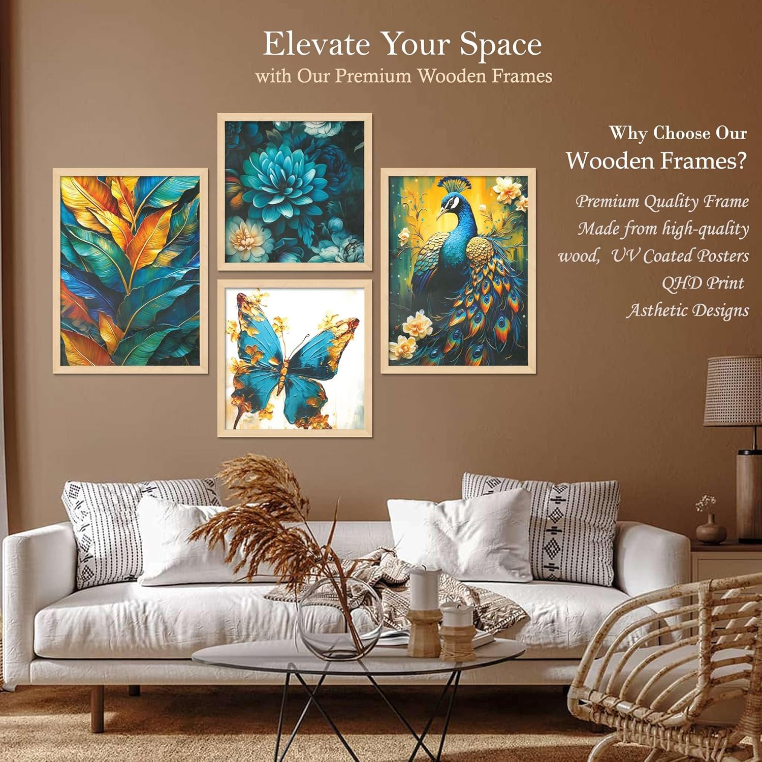 Framed Painting Set of Four for Wall Painting Decoration