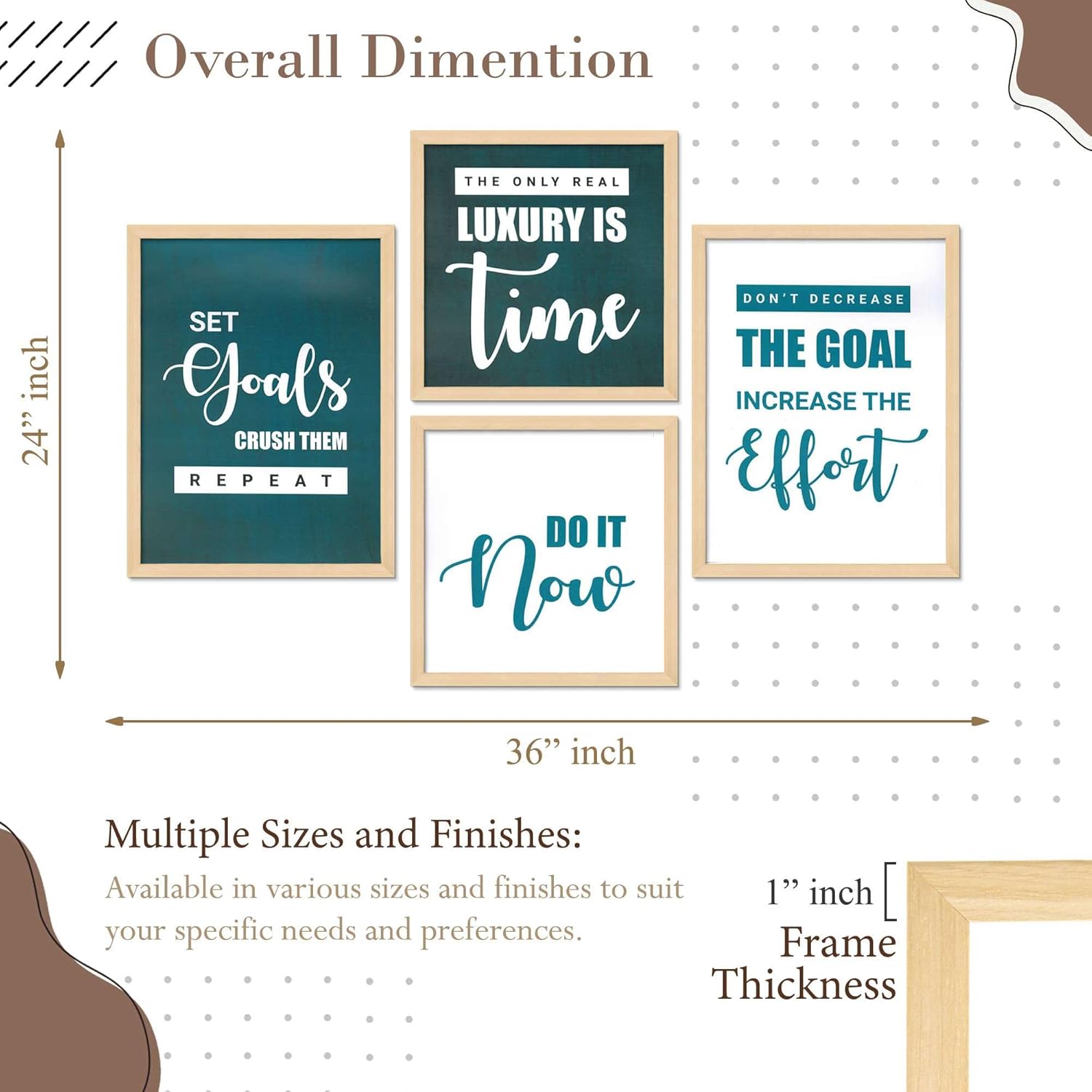 Framed Painting Set of Four for Wall Painting Decoration