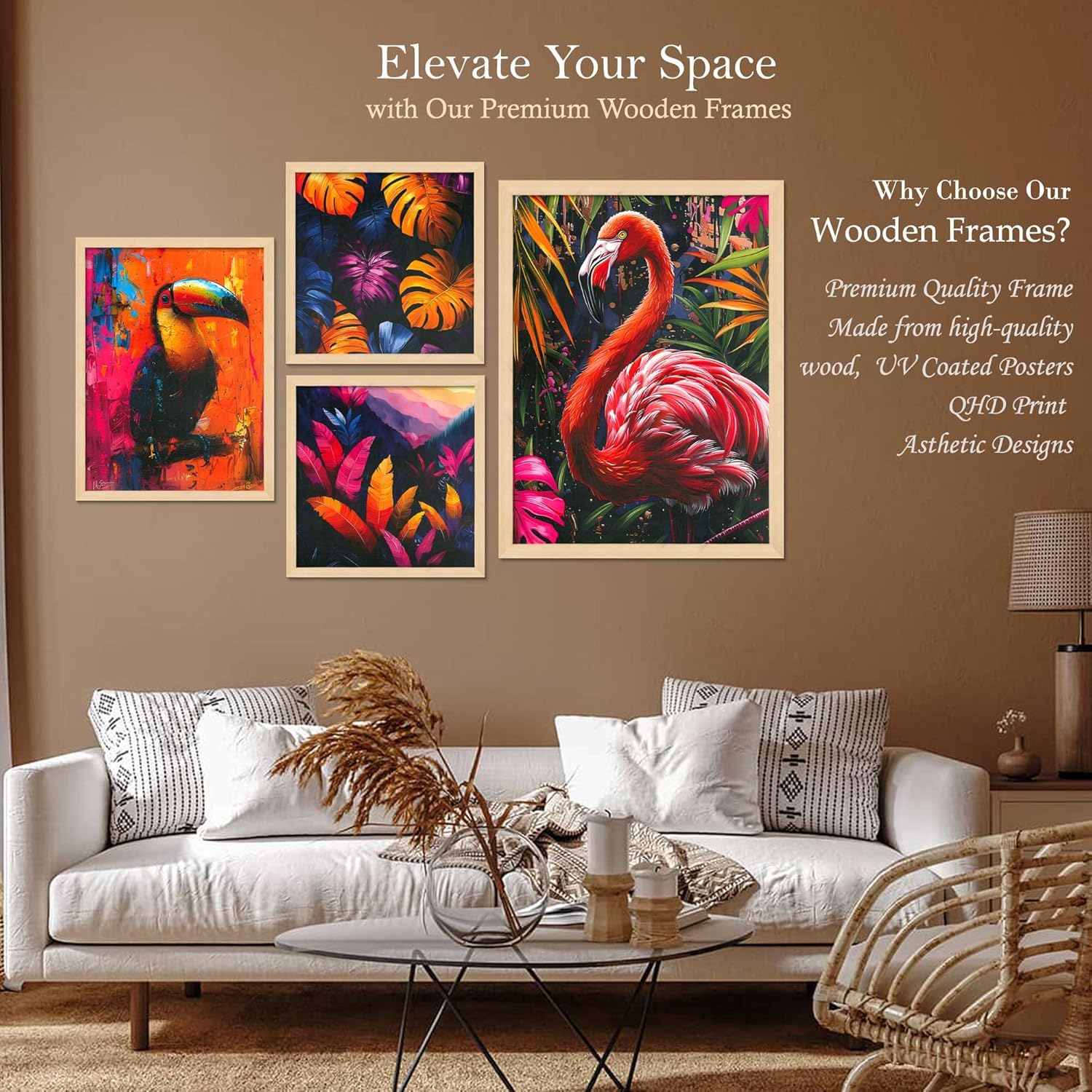 Framed Painting Set of Four for Wall Painting Decoration