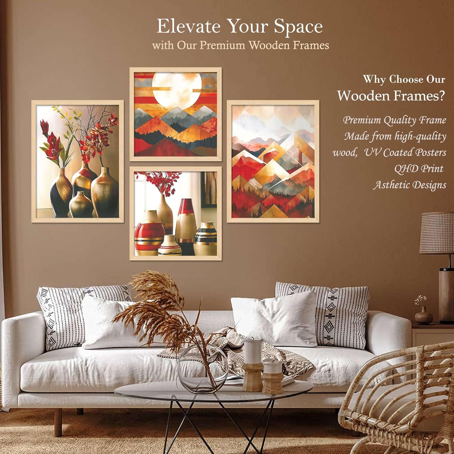 Framed Painting Set of Four for Wall Painting Decoration