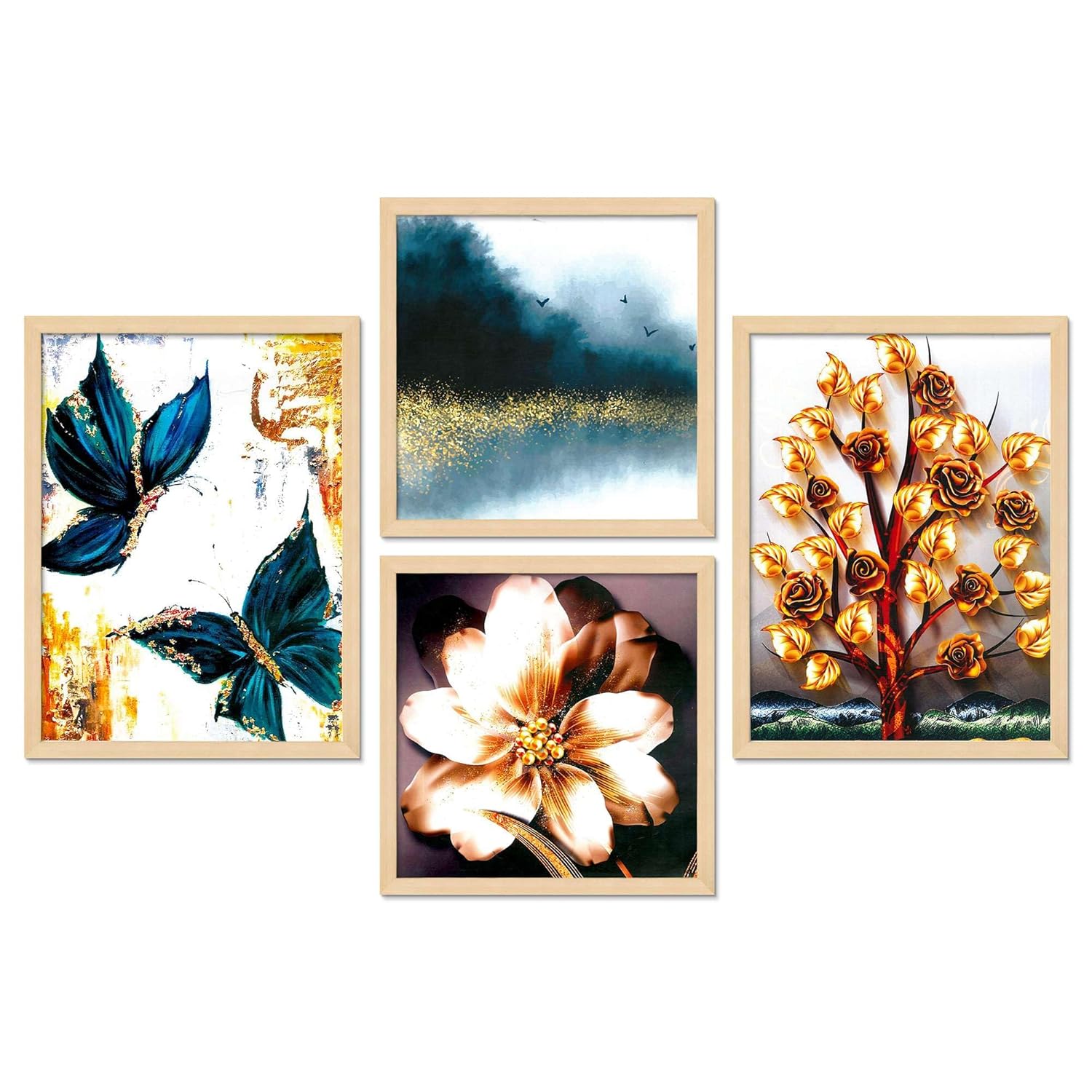 Framed Painting Set of Four for Wall Painting Decoration