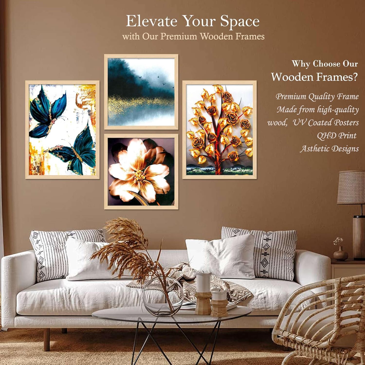 Framed Painting Set of Four for Wall Painting Decoration