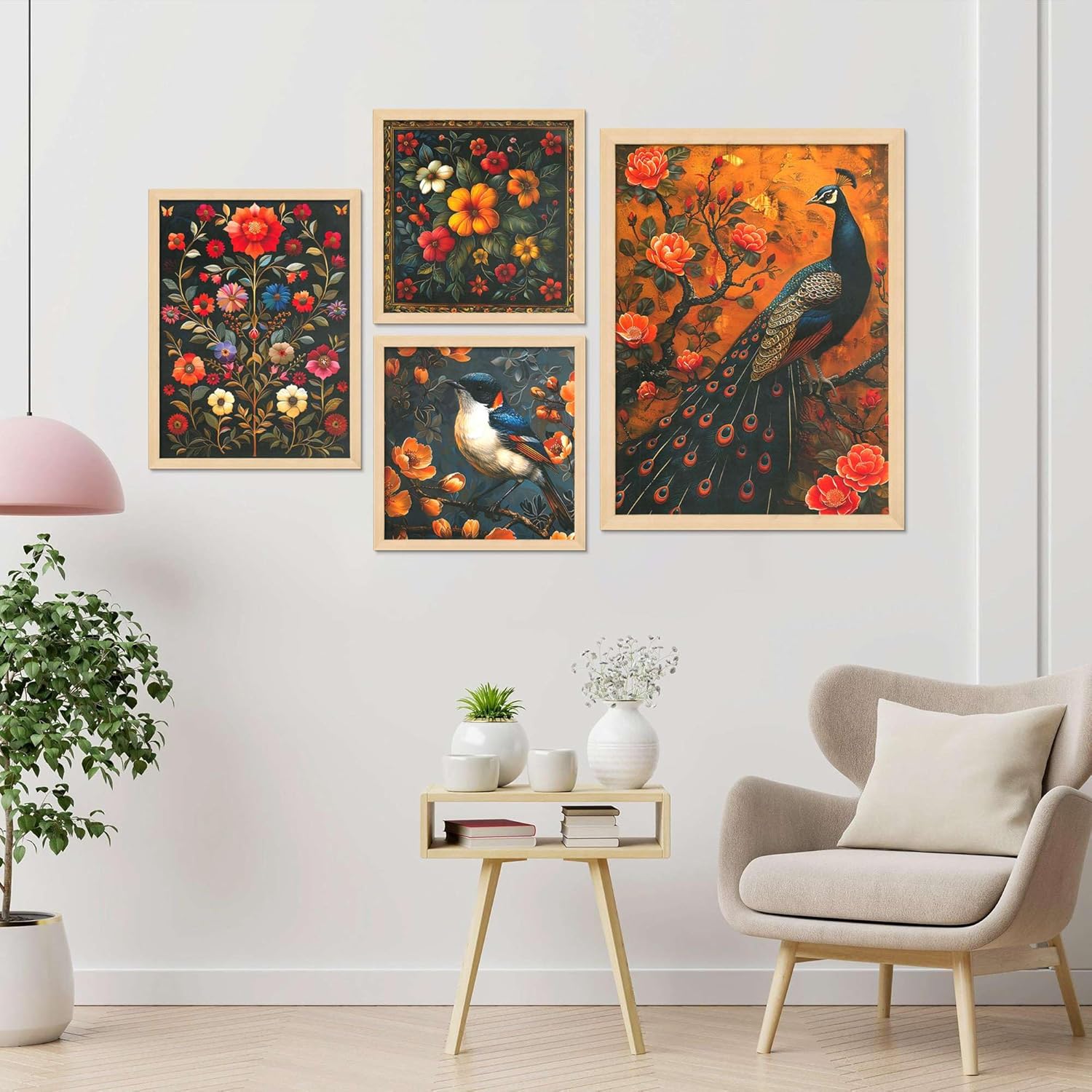 Framed Painting Set of Four for Wall Painting Decoration