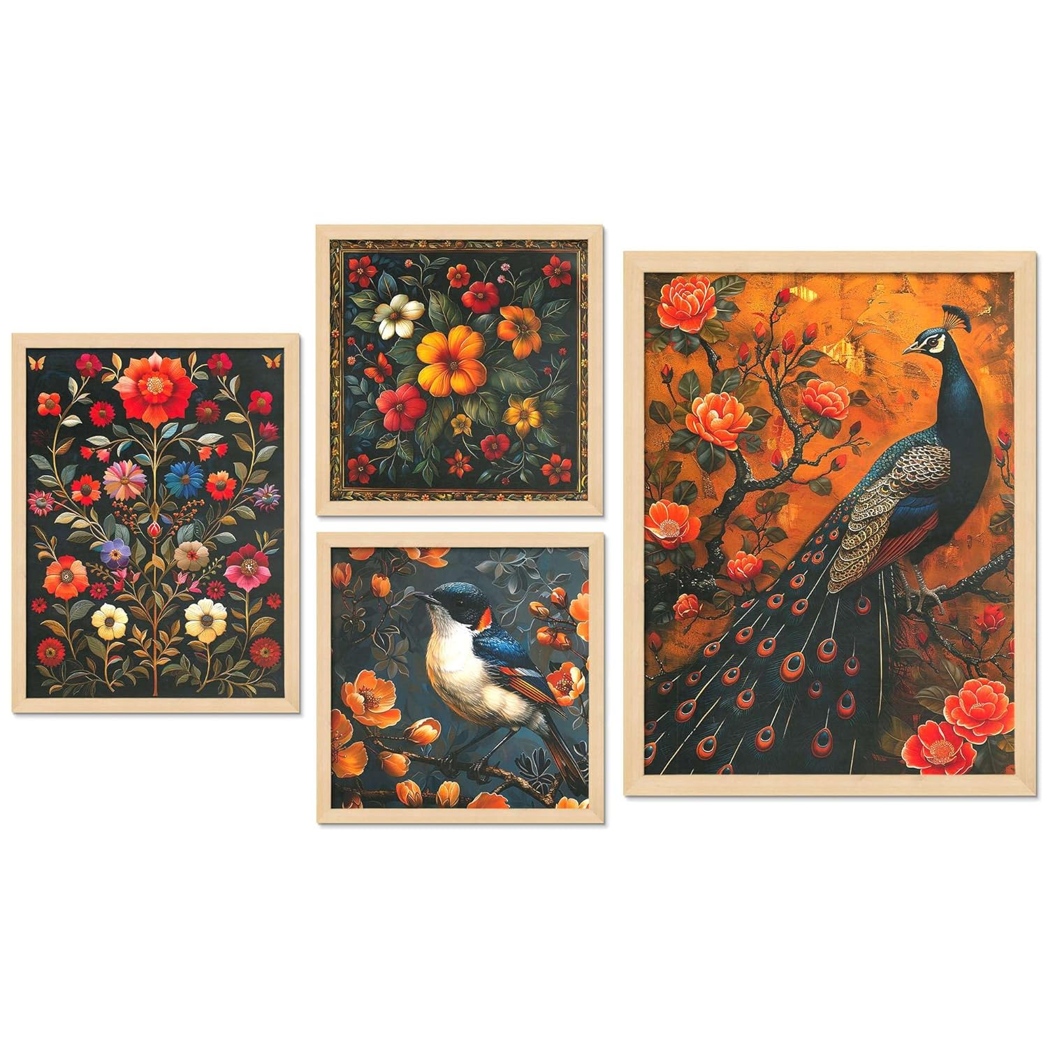 Framed Painting Set of Four for Wall Painting Decoration