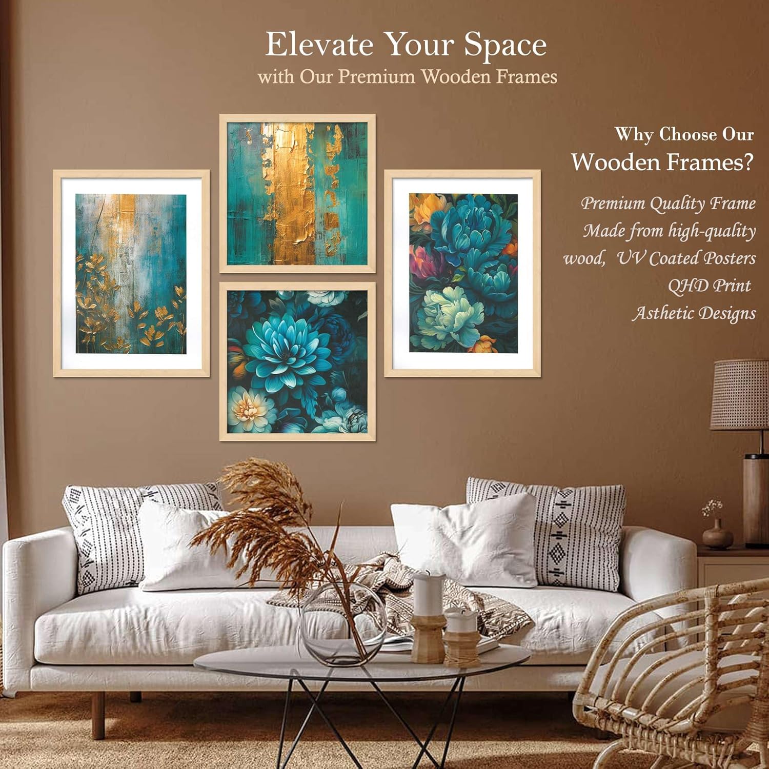 Framed Painting Set of Four for Wall Painting Decoration
