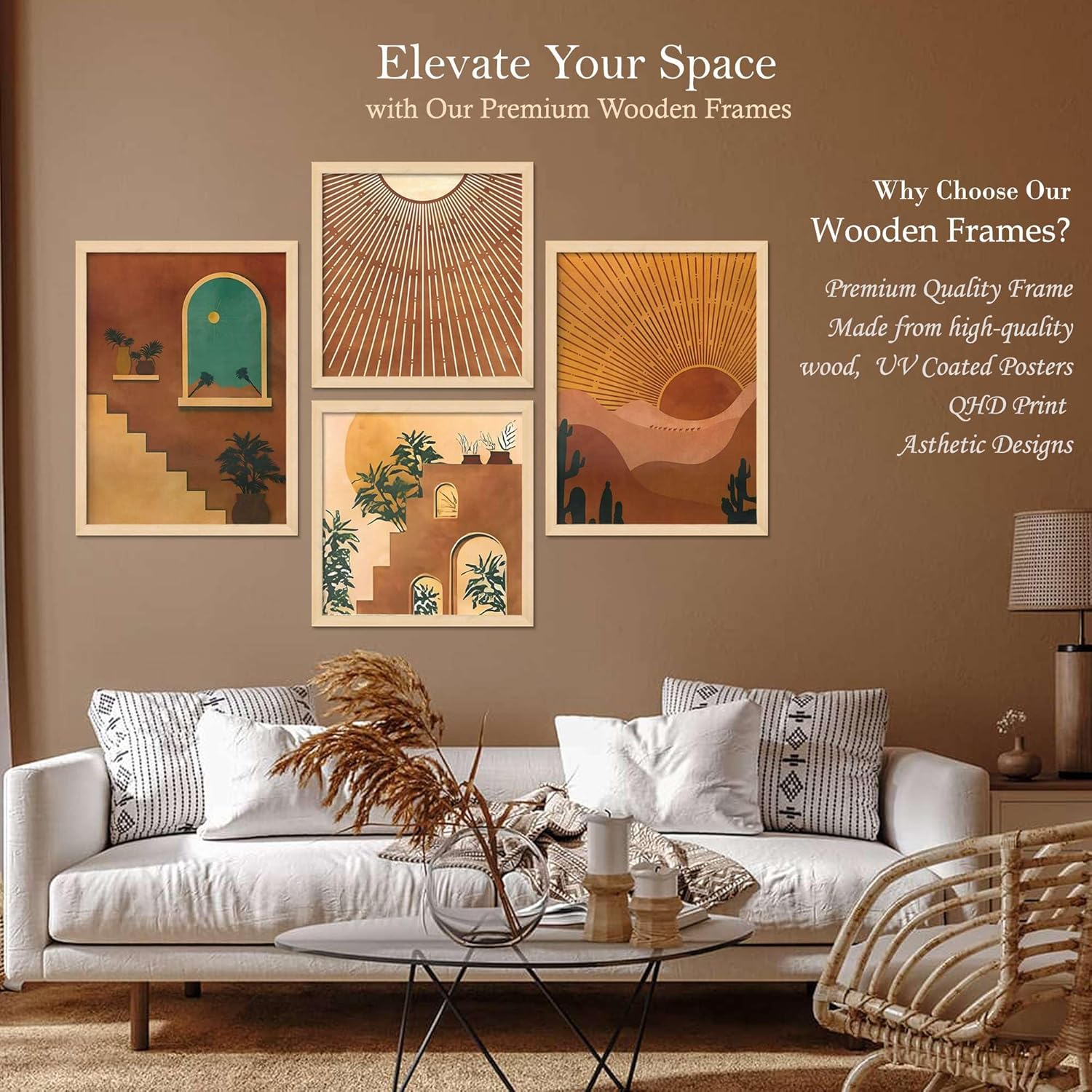 Framed Painting Set of Four for Wall Painting Decoration