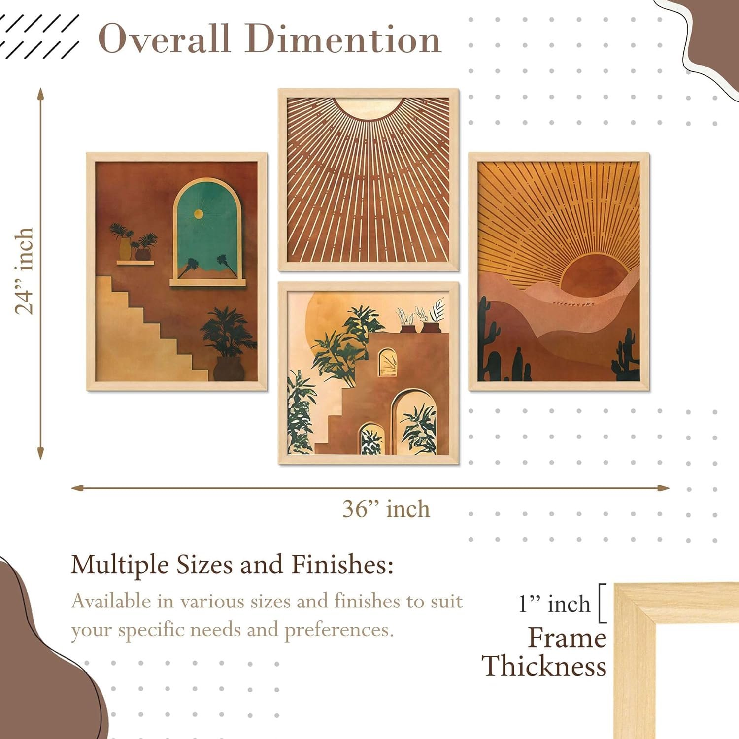 Framed Painting Set of Four for Wall Painting Decoration