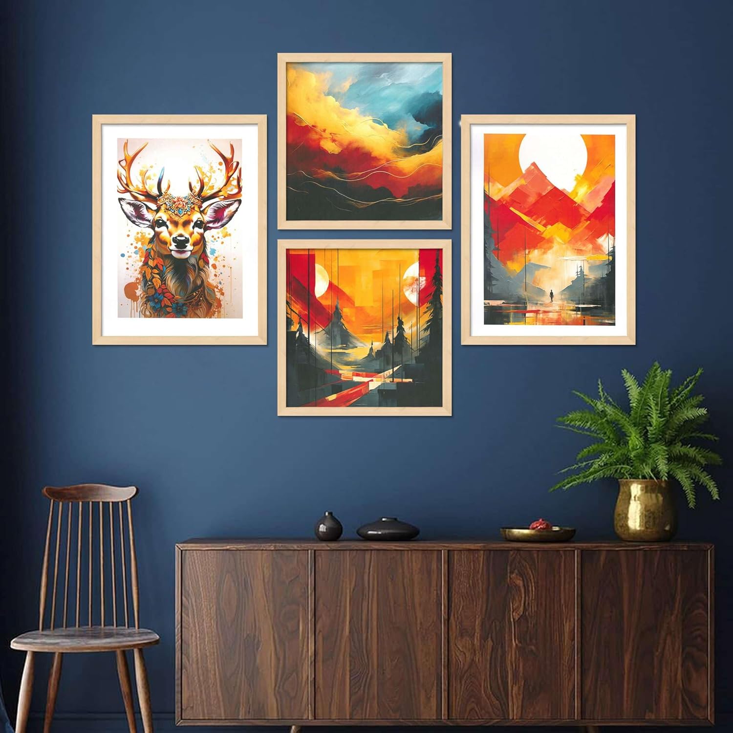 Framed Painting Set of Four for Wall Pai...