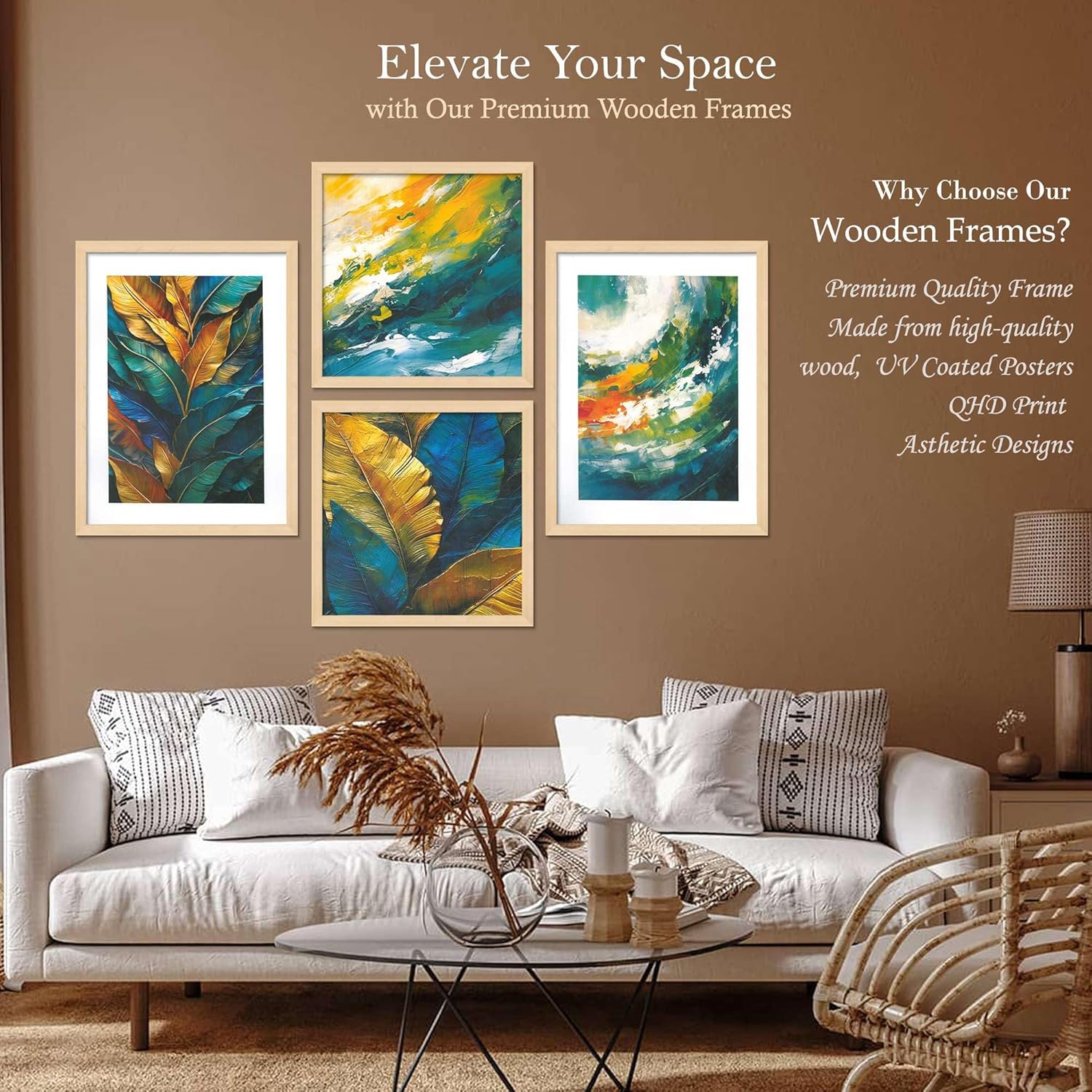 Framed Painting Set of Four for Wall Painting Decoration