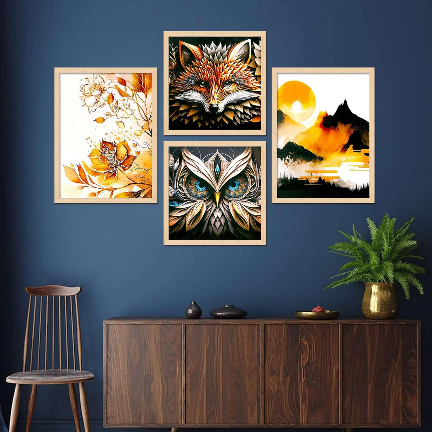 Framed Painting Set of Four for Wall Pai...