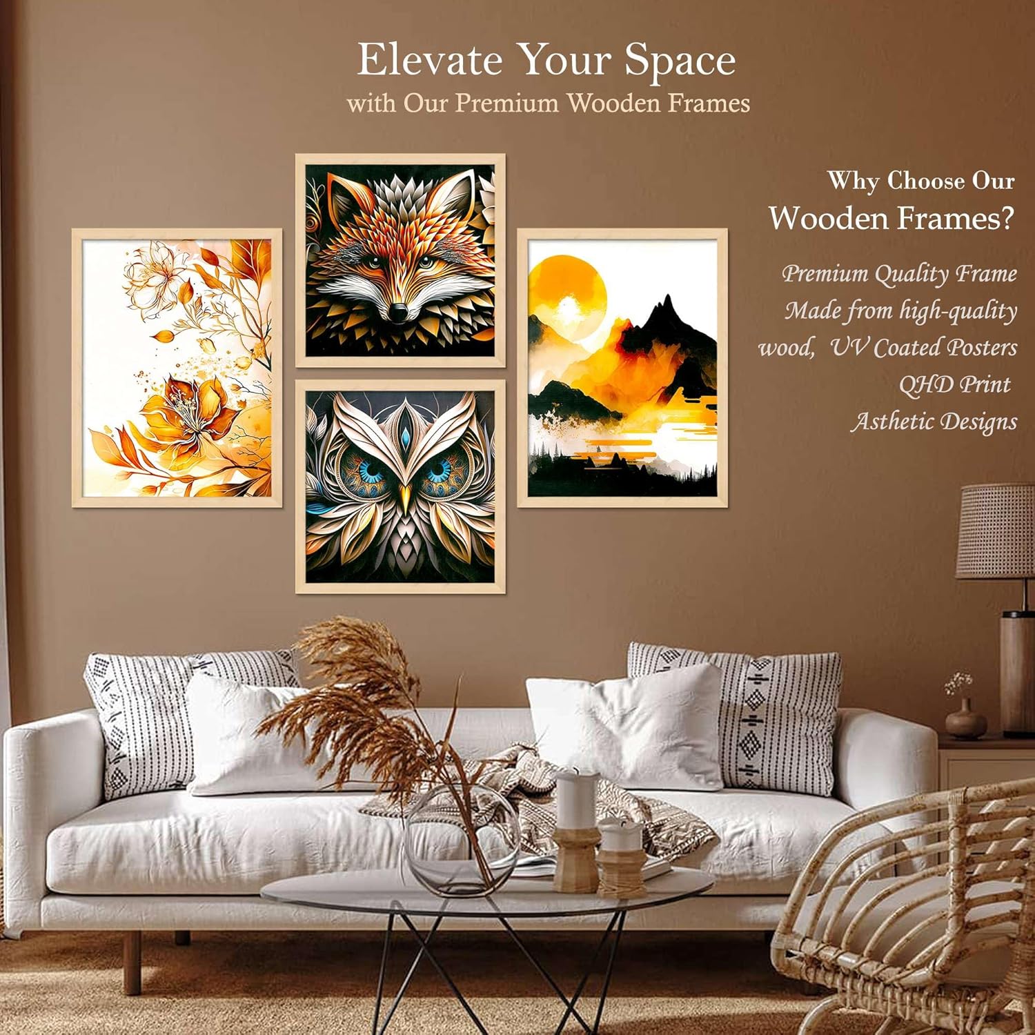 Framed Painting Set of Four for Wall Painting Decoration