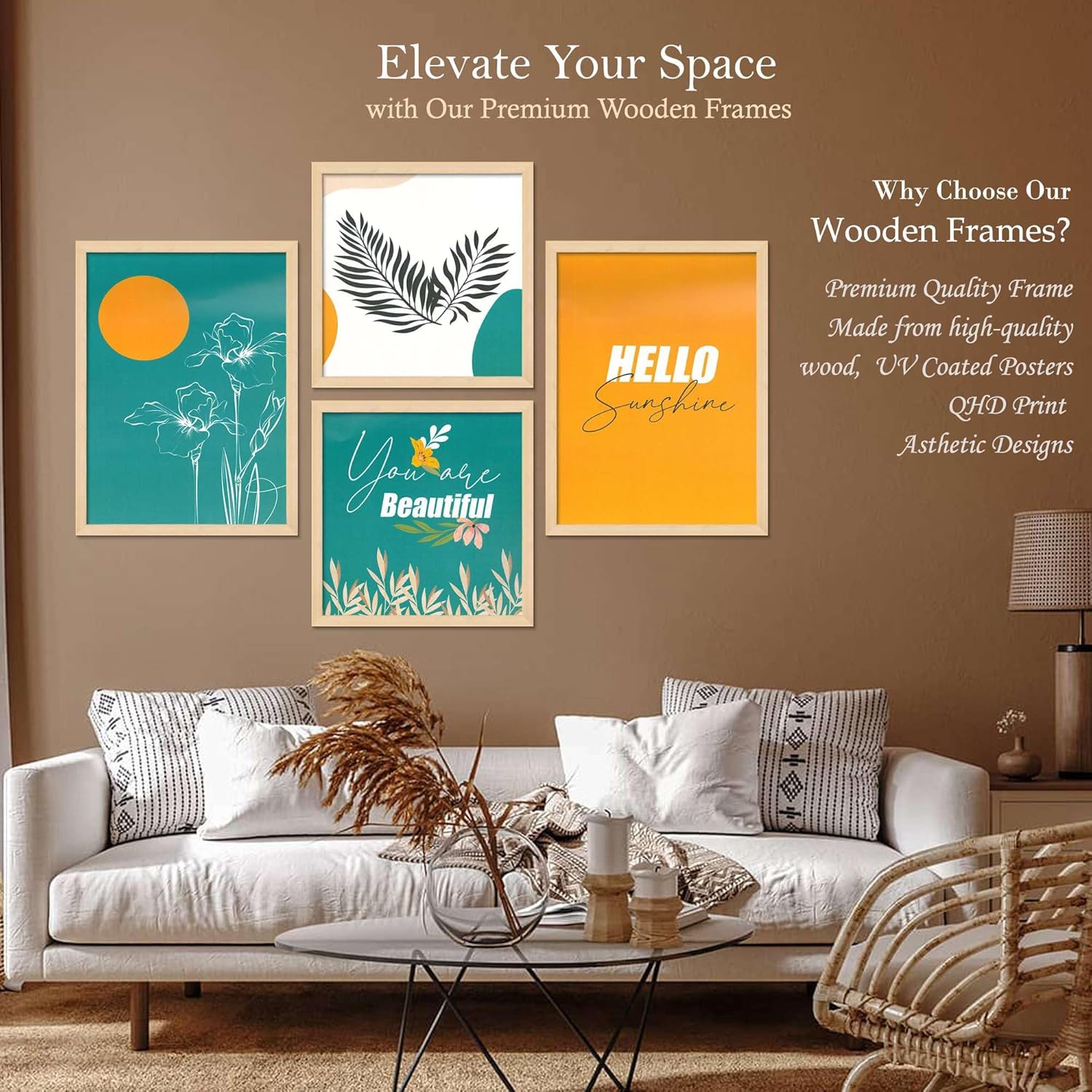 Framed Painting Set of Four for Wall Painting Decoration