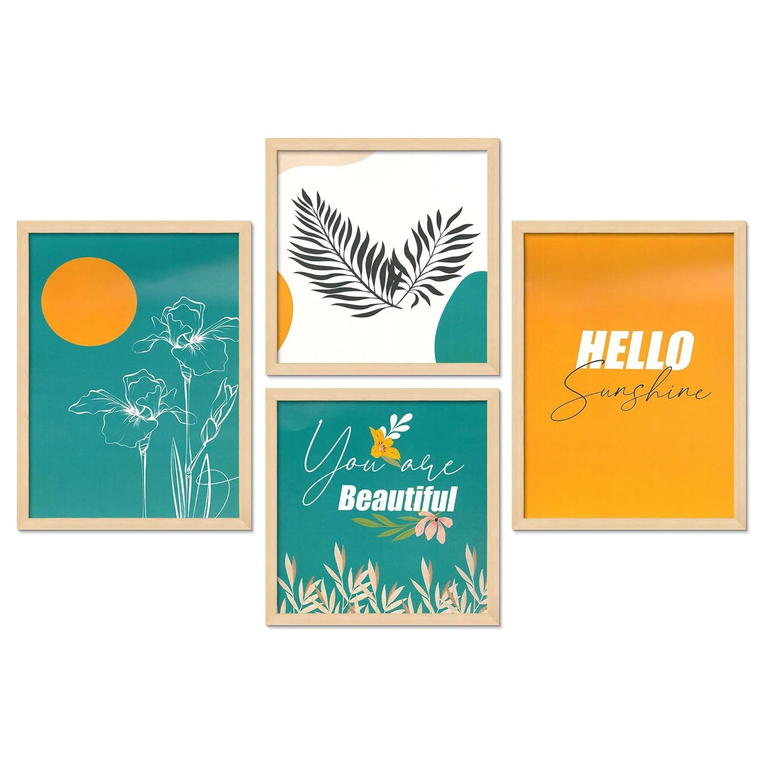 Framed Painting Set of Four for Wall Painting Decoration