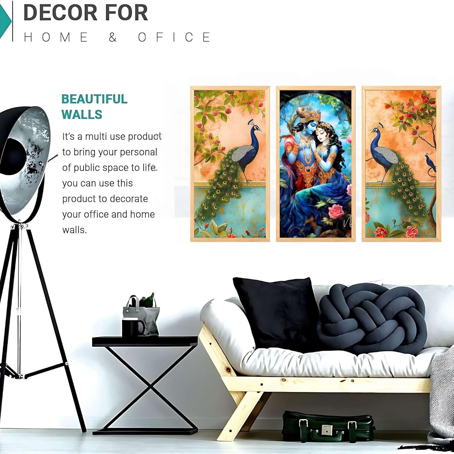 Wall Paintings Set of Three for Wall Decoration Big size Framed Wall Paintings