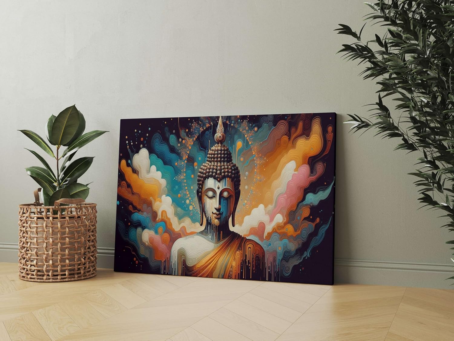 Buddha Paintings For Wall Decoration With Frame Canvas Painting For Living Room