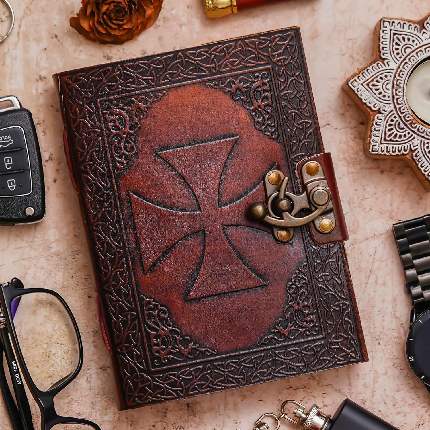 Antique Look Genuine Leather Diary Noteb...