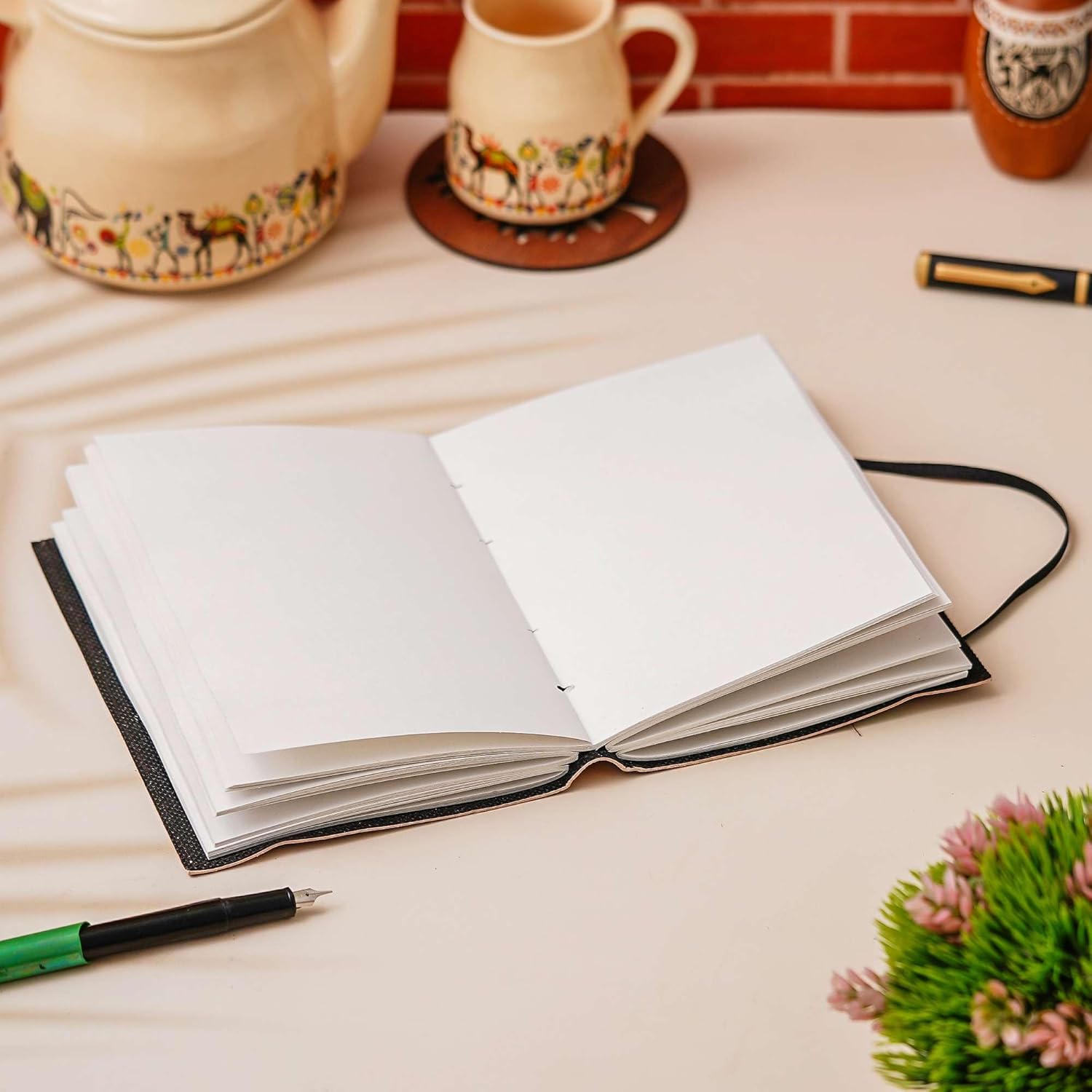 Deckle Edge Handmade Leather Notebook Journal