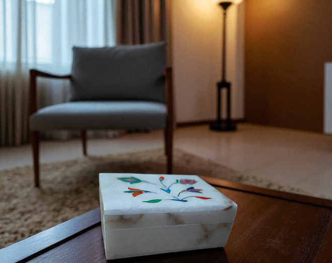 Floral Marble Box 3 Decorative Storage f...