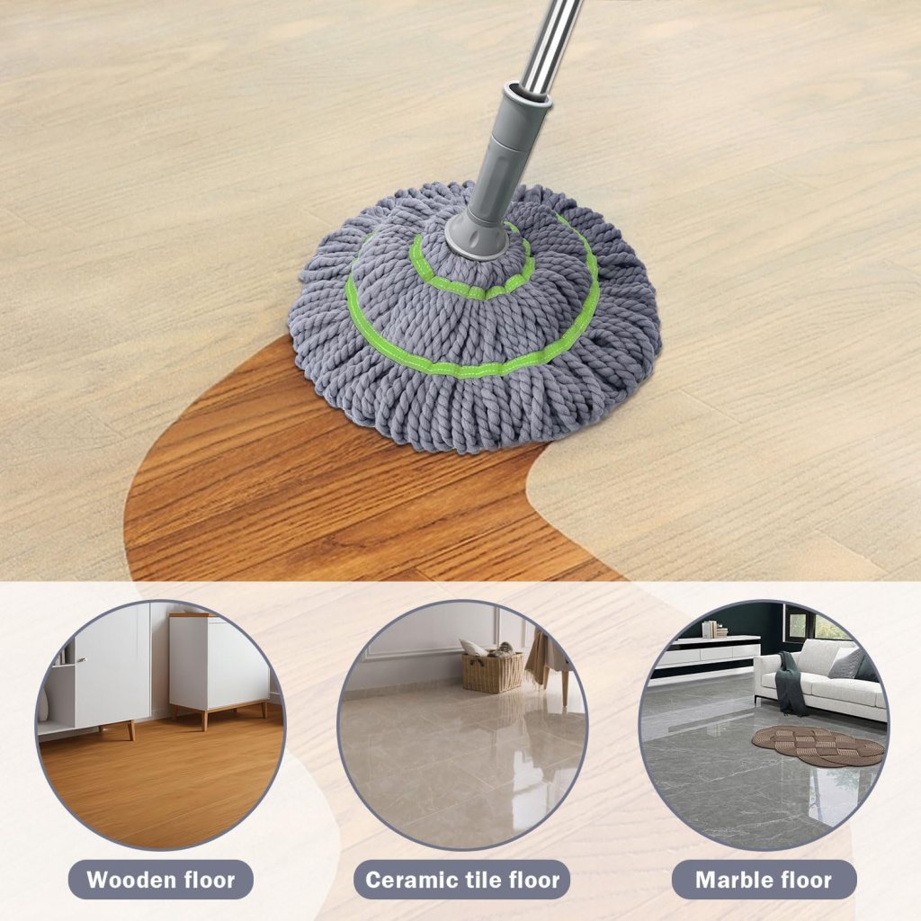 Twist Mop – Microfiber Self-Twisting & Self-Cleaning Mop | Twist & Squeeze Mop for Wet & Dry Cleaning