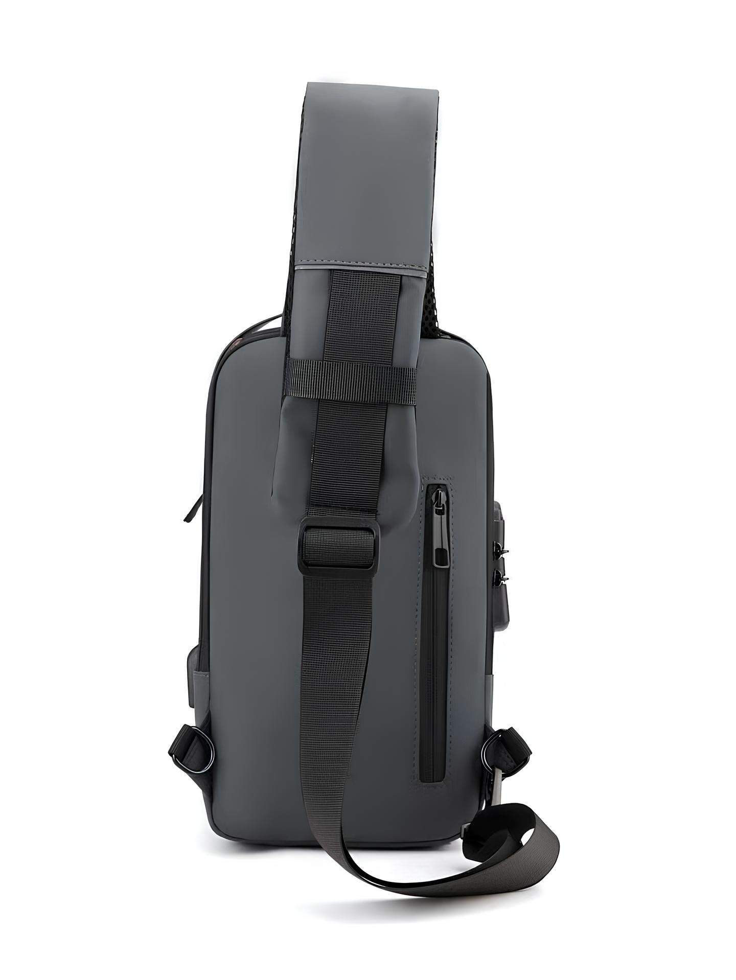 Waterproof Polyester Slim Unisex Crossbody Sling Bag Chest Anti-Theft Backpack for Men & Women | Shoulder Bag | Travel Handbag with Hard Shell Password Lock | Crossbody Backpack for Hiking, Cycling, Travel