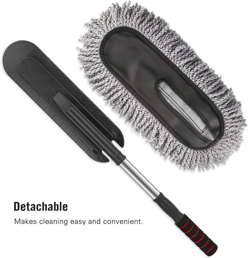 Microfiber Car Cleaning Brush – Multipurpose Mop Duster with Expandable Handle, Long-Handled Car Wash Brush for Home, Kitchen, Office