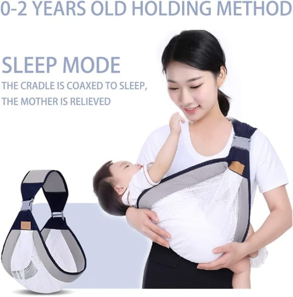 Breathable adjustable baby sling carrier for newborn to toddler